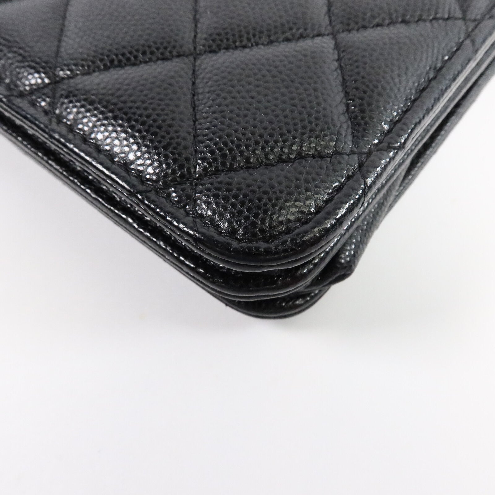 CHANEL 牛皮皮革Square Wallet On Chain鏈帶肩背袋