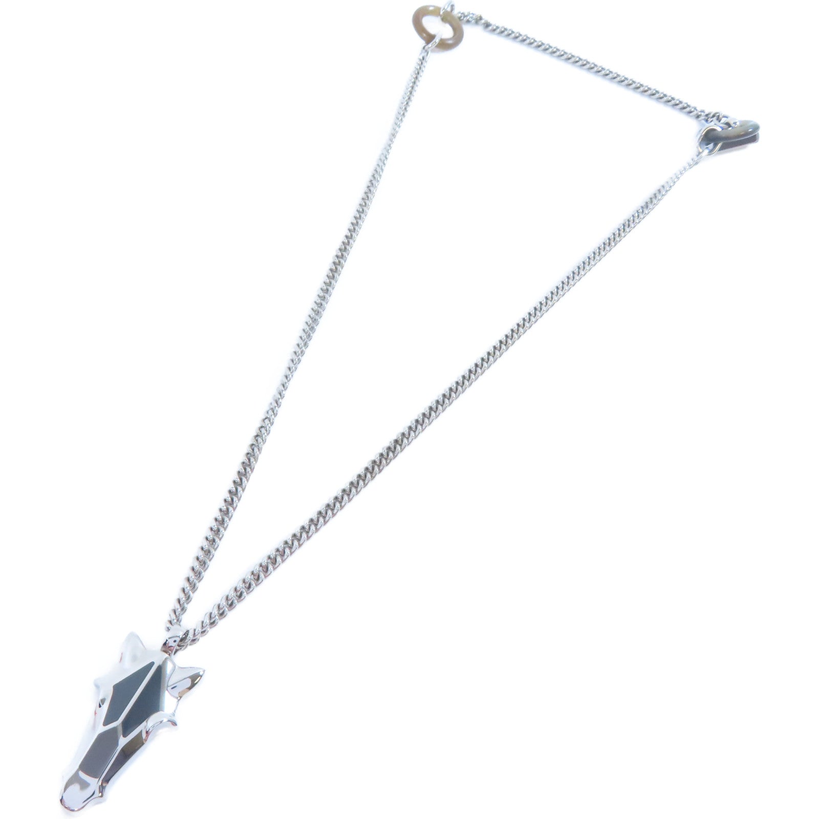HERMES 金屬Destrier Necklace項鍊銀色