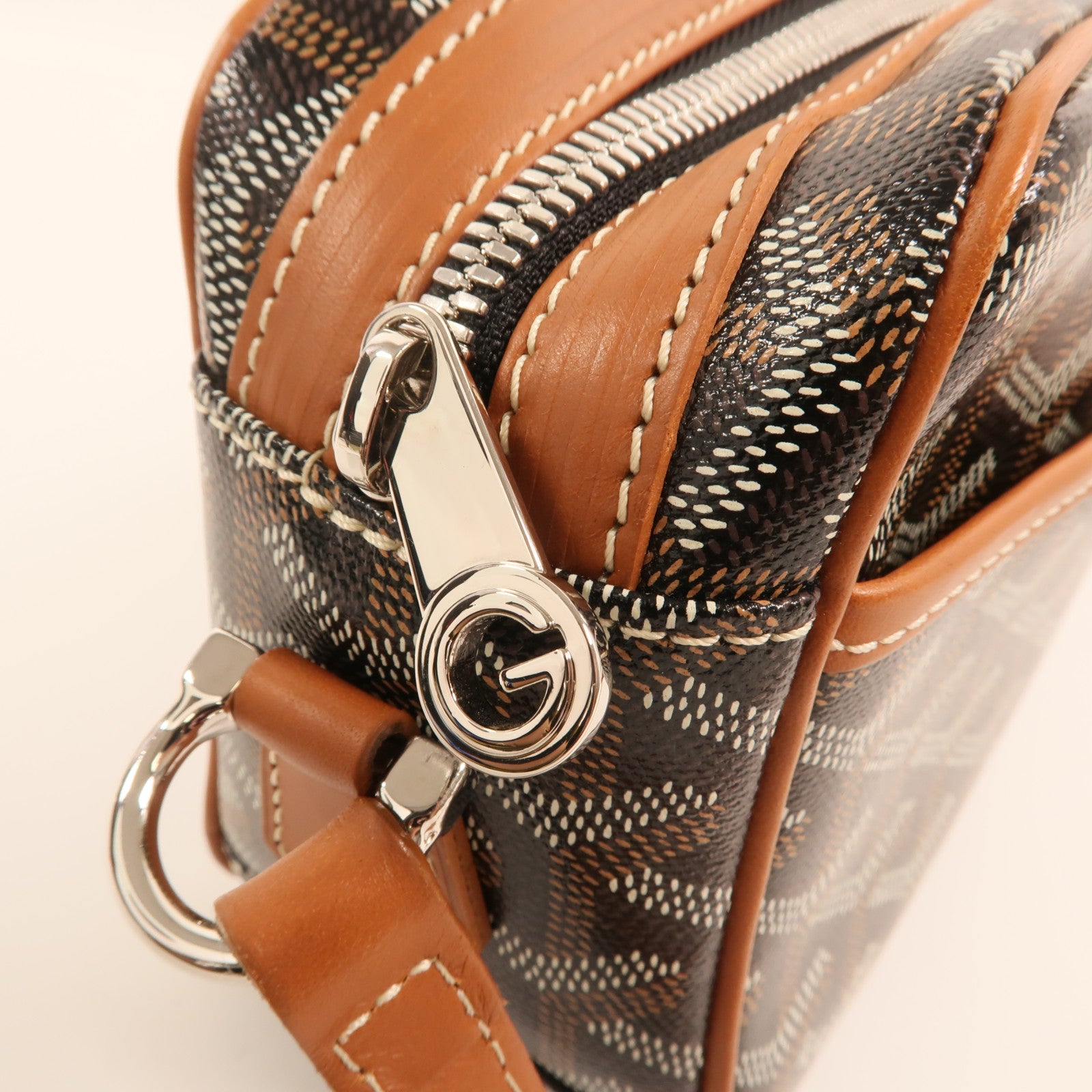 GOYARD 塗層帆布Cap Vert PM銀扣肩背袋