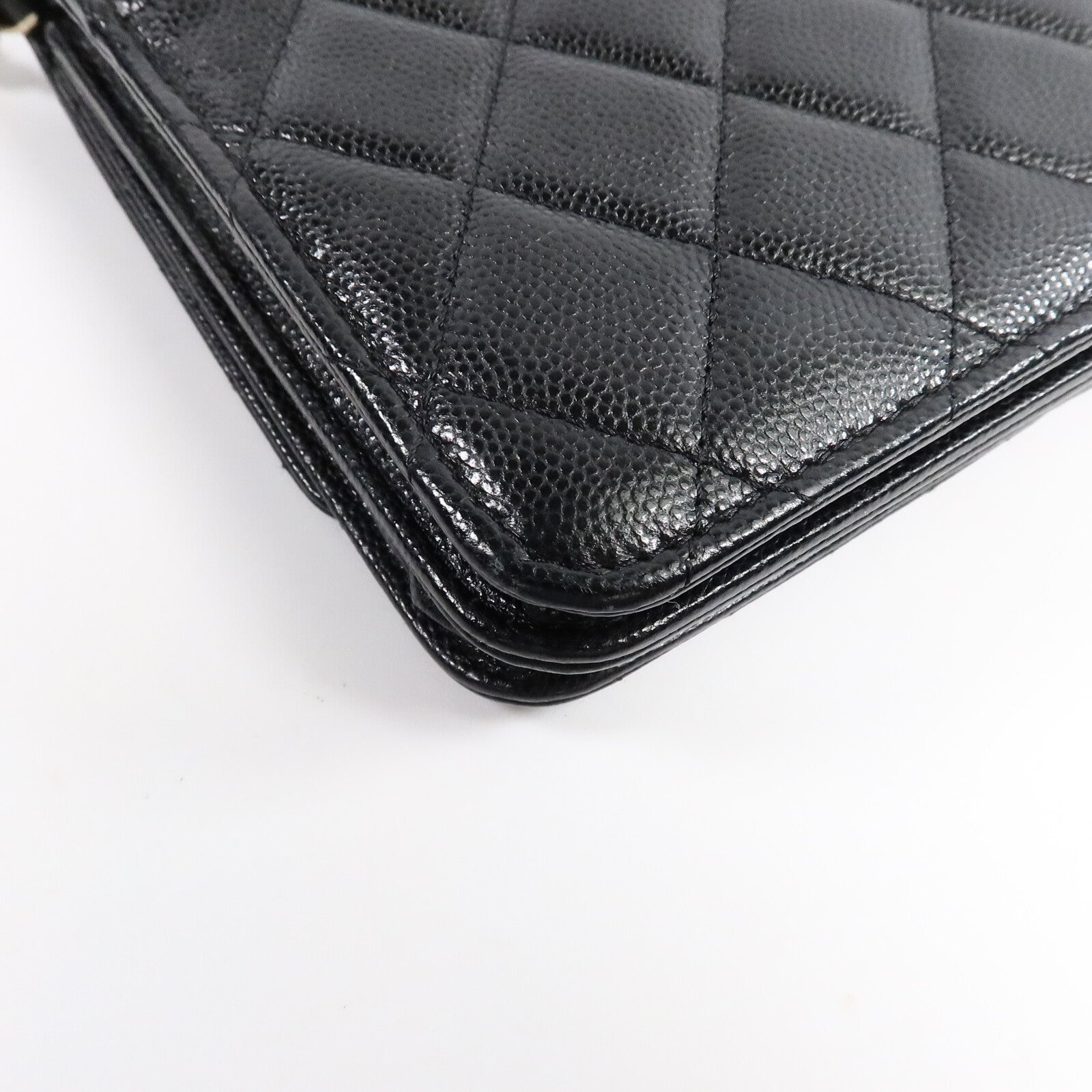 CHANEL 牛皮皮革Square Wallet On Chain鏈帶肩背袋