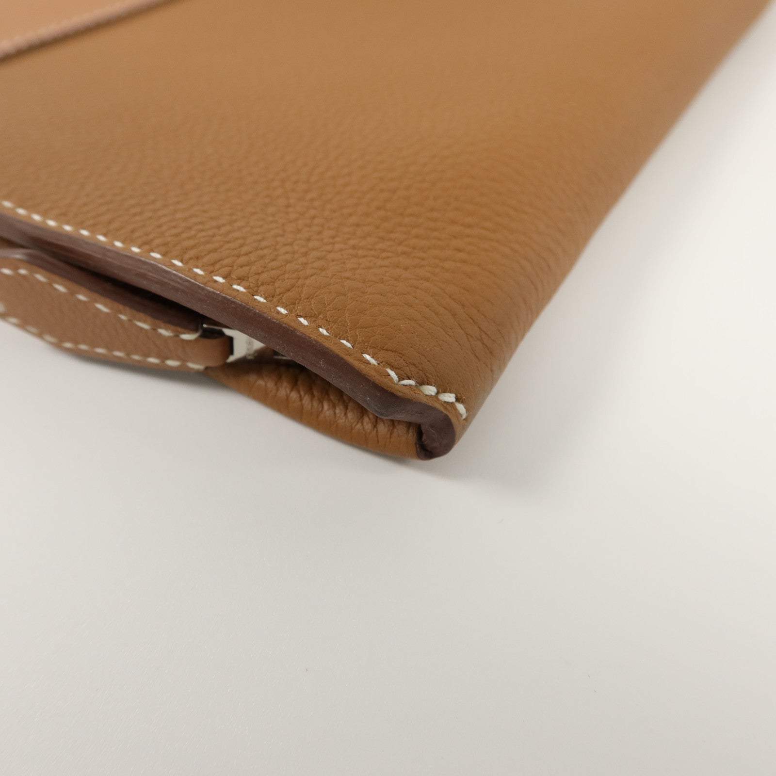 HERMES Togo/Evercolor皮革Manhattan Duo 35手拿包Gold
