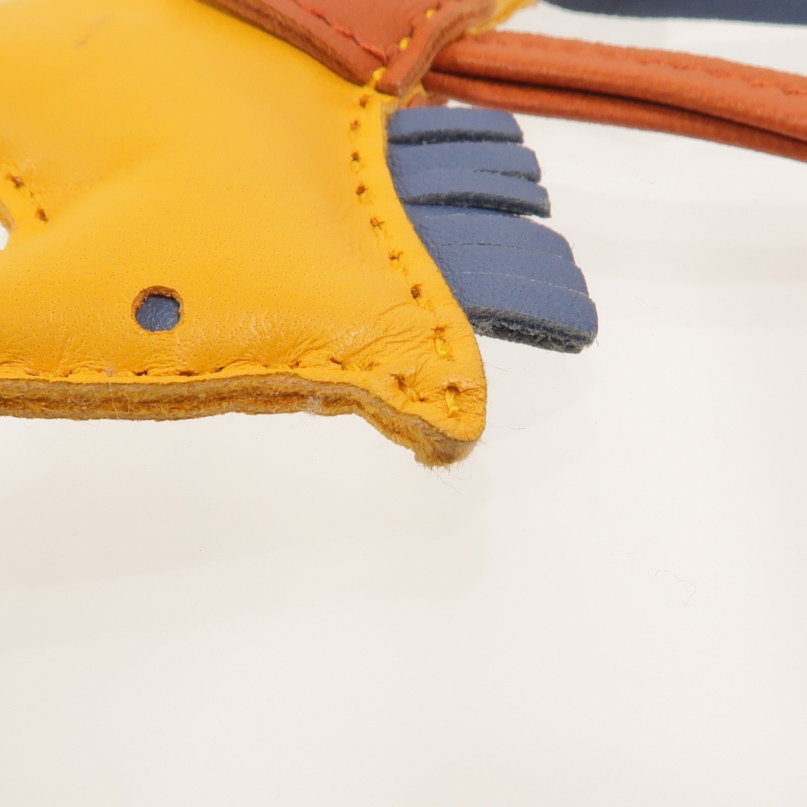 HERMES Milo/Swift皮革Rodeo PM掛飾Jaune d'Or/Agate
