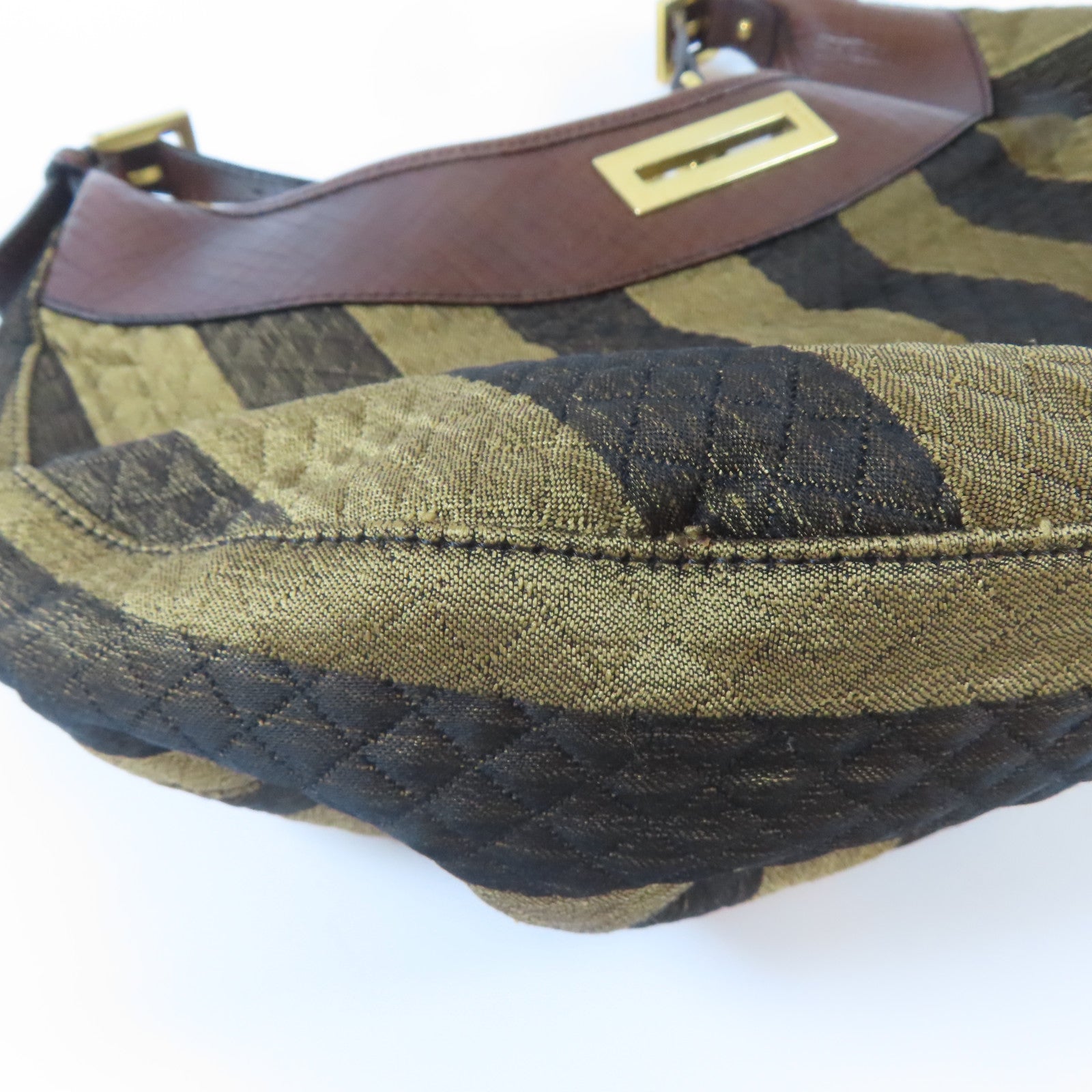 FENDI 帆布Shoulder Bag金扣肩背袋啡色