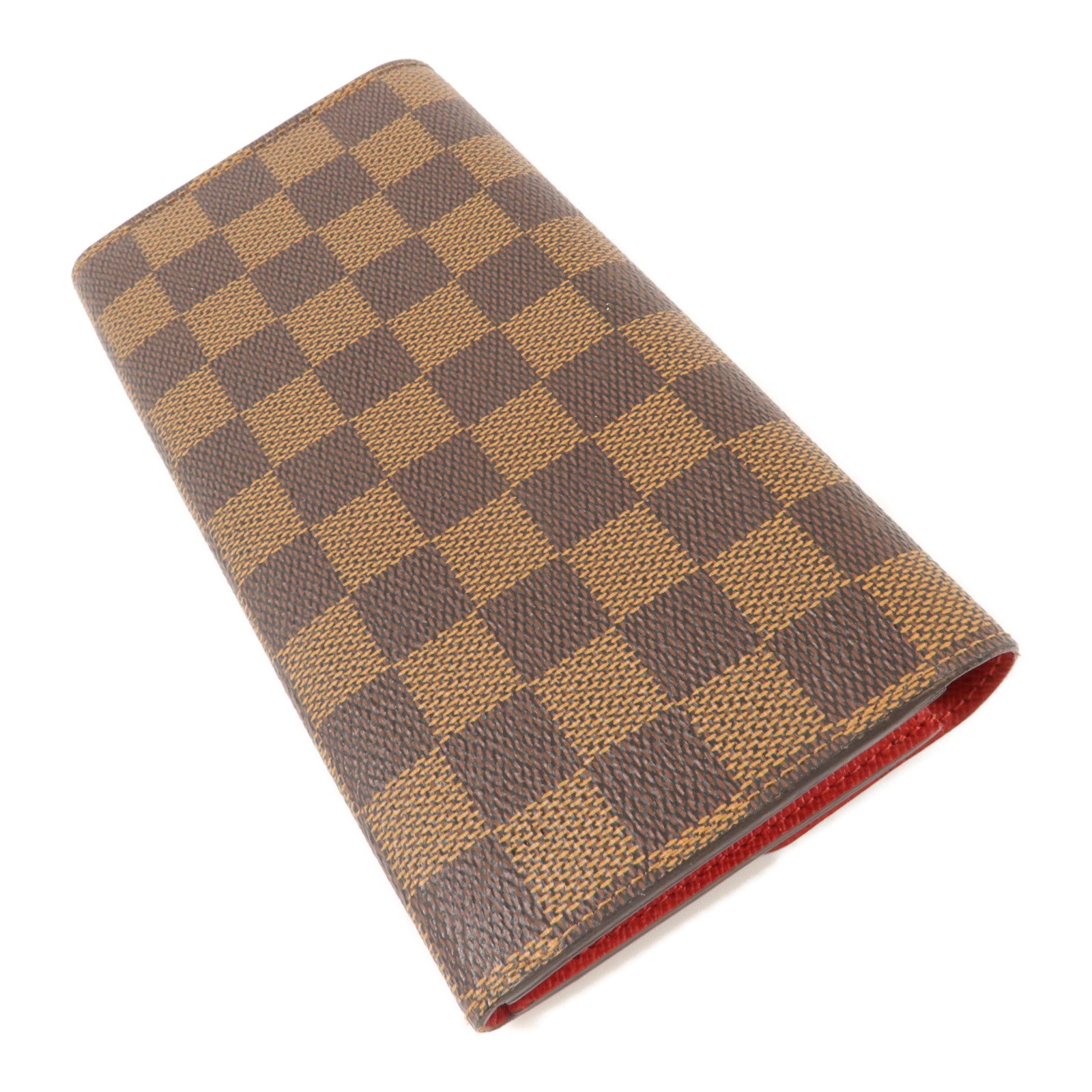 LOUIS VUITTON Damier Portefeuille Emilie Long Wallet金扣長錢包