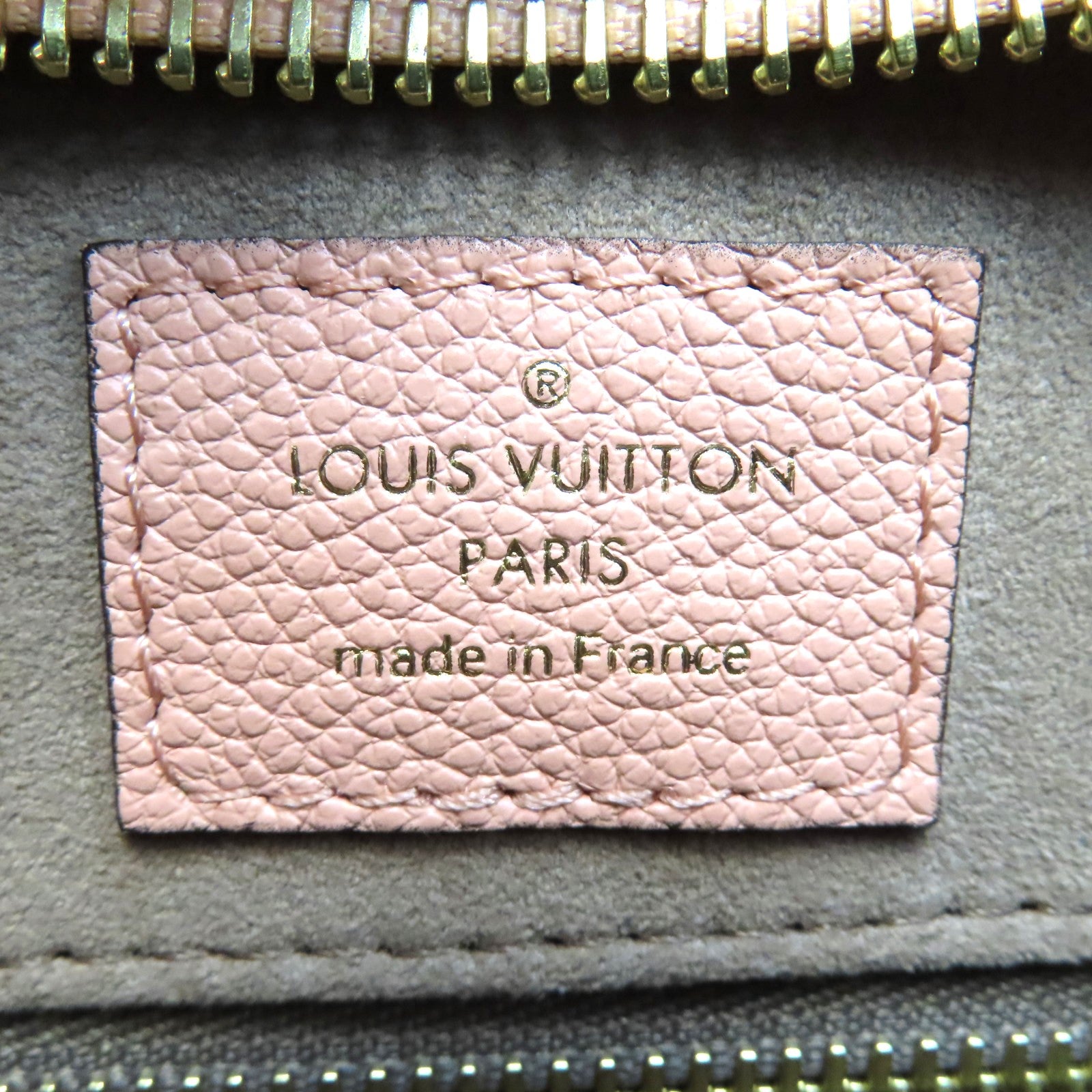 LOUIS VUITTON Monogram Empreinte Carryall Zip金扣肩背袋粉紅色