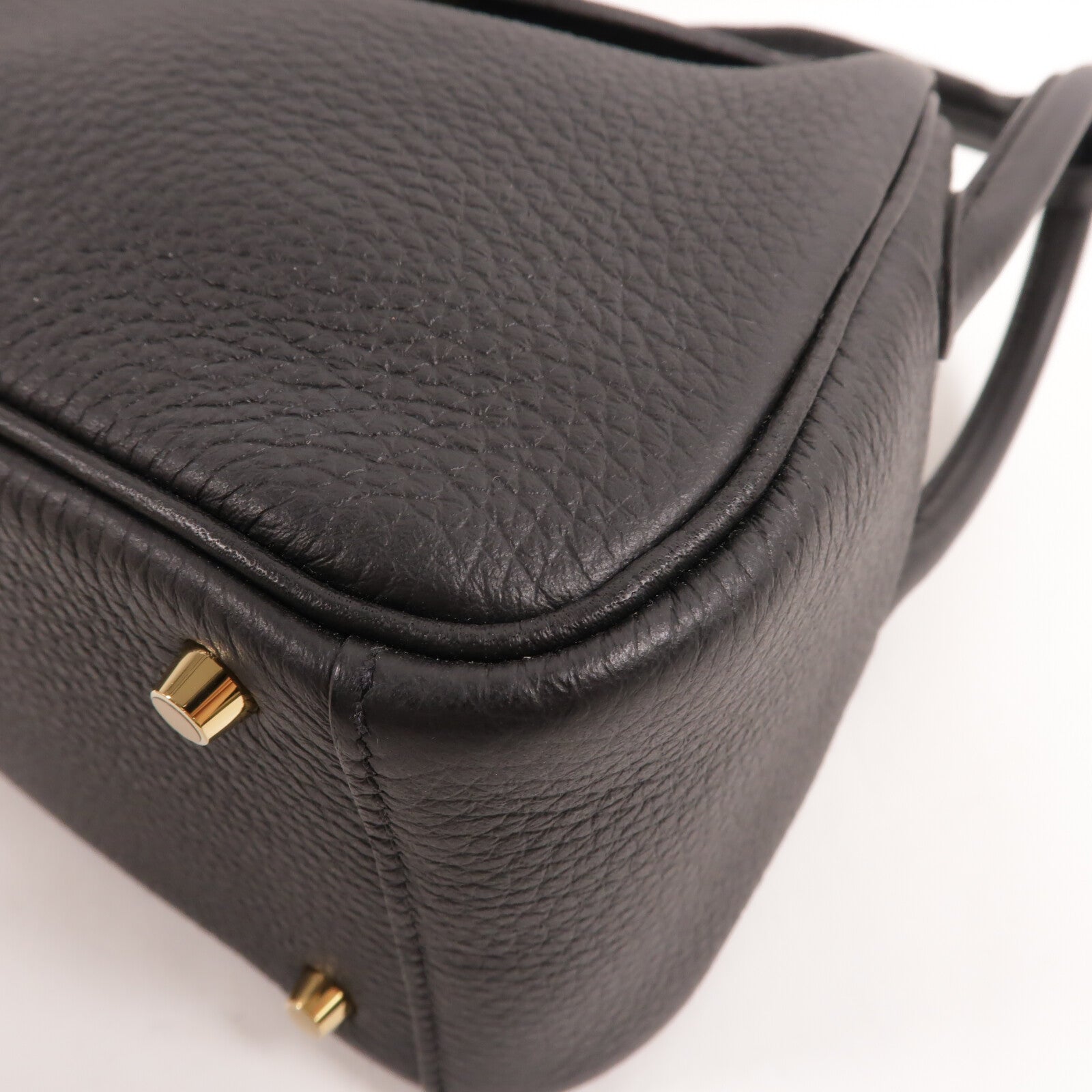 HERMES Clemence皮革Mini Lindy手挽肩背兩用袋Noir