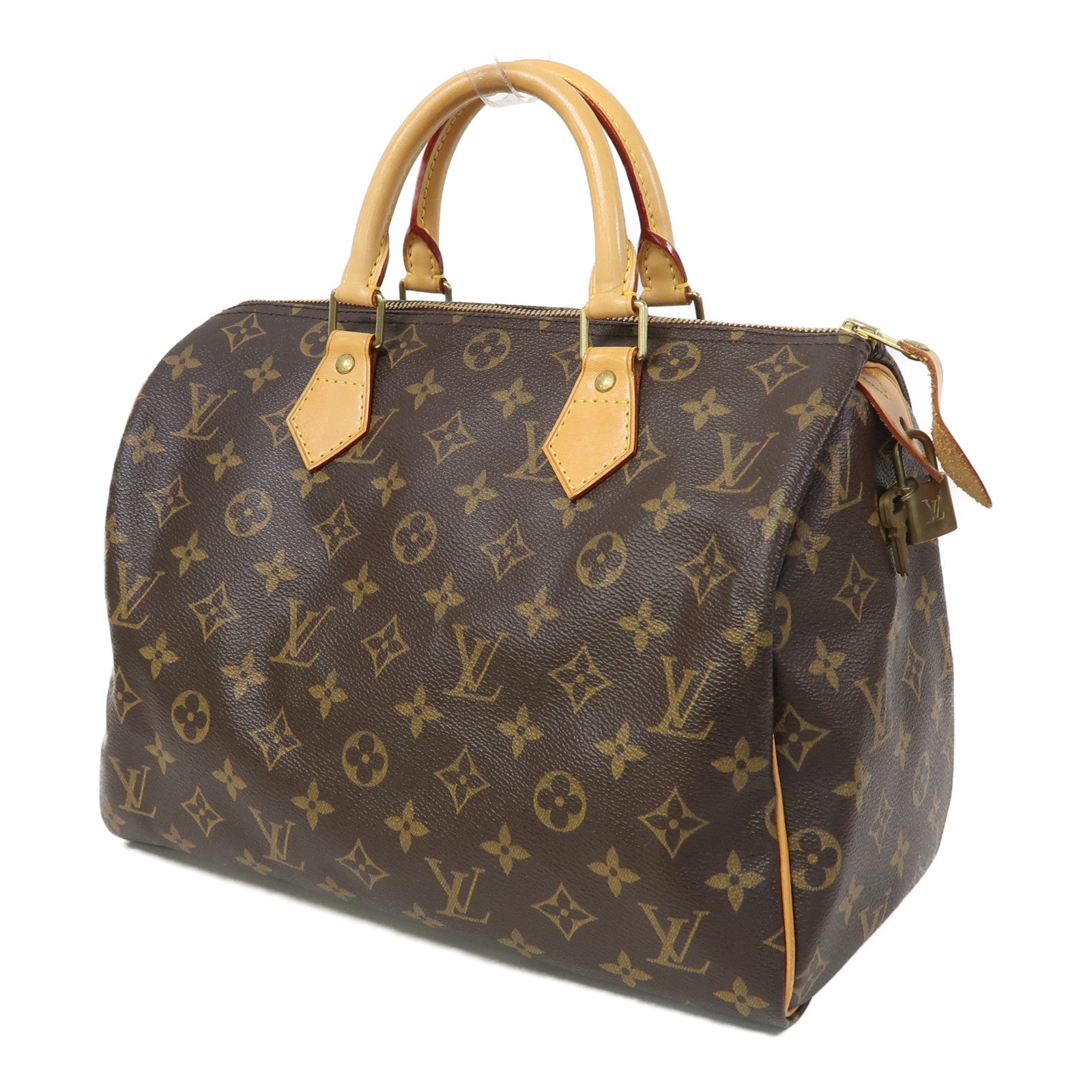 LOUIS VUITTON Monogram Speedy 30金扣手挽袋啡色