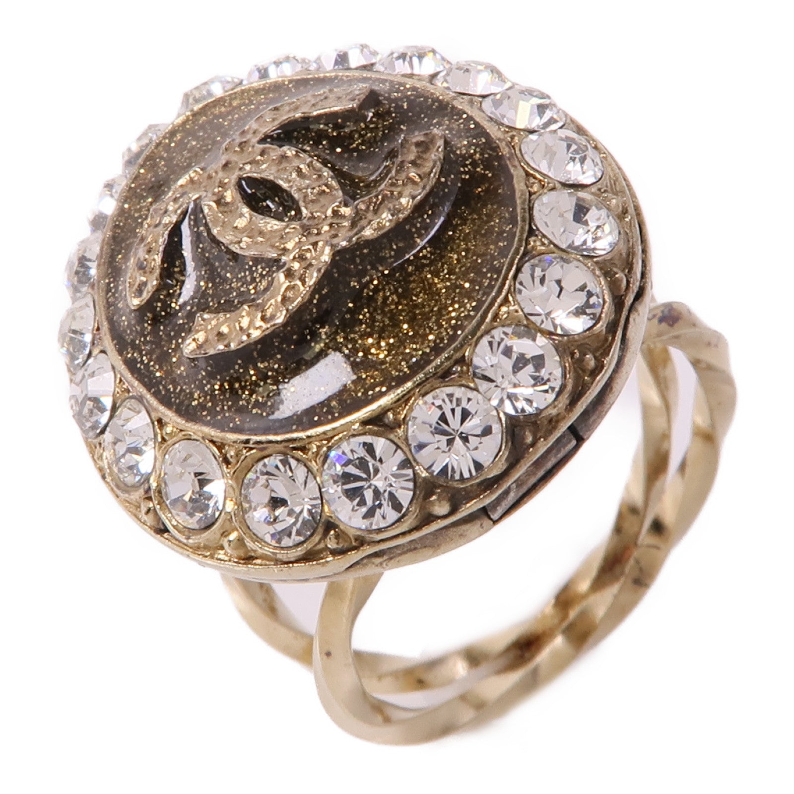 CHANEL CC Ring Accessories Metal US#6.25 Gold