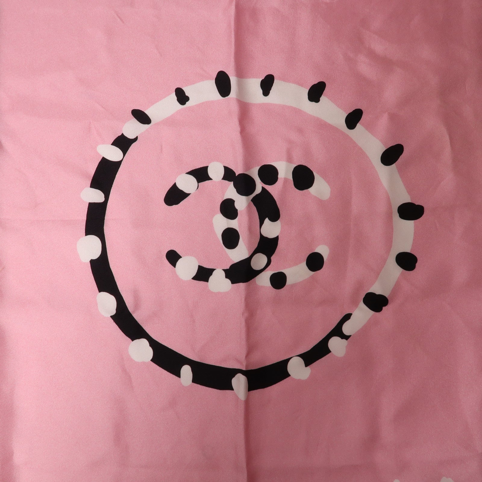 CHANEL 絲質Scarf絲巾粉紅色/黑色/白色