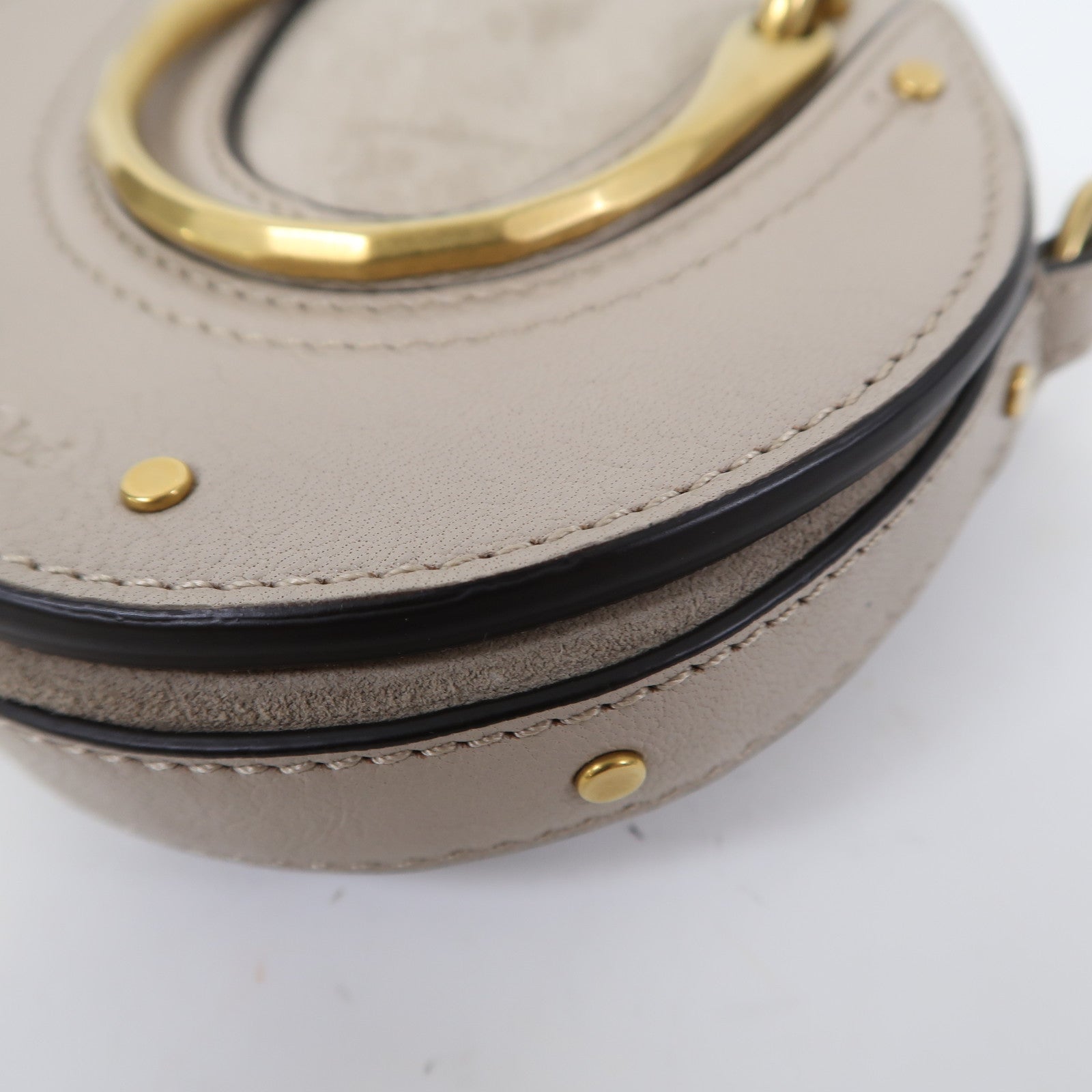 Chloe 牛皮皮革Mini Pixie Deals金扣鏈帶肩背袋灰色
