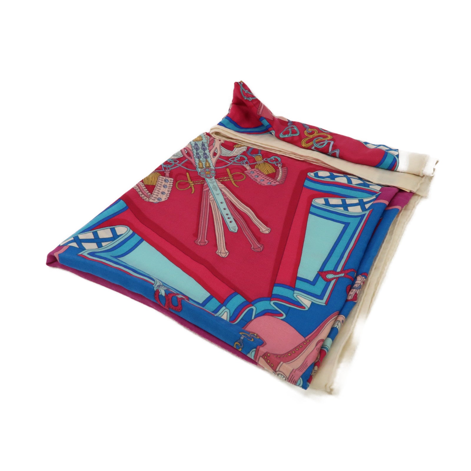 HERMES 羊絨/絲質Scarf 140x140圍巾粉紅色