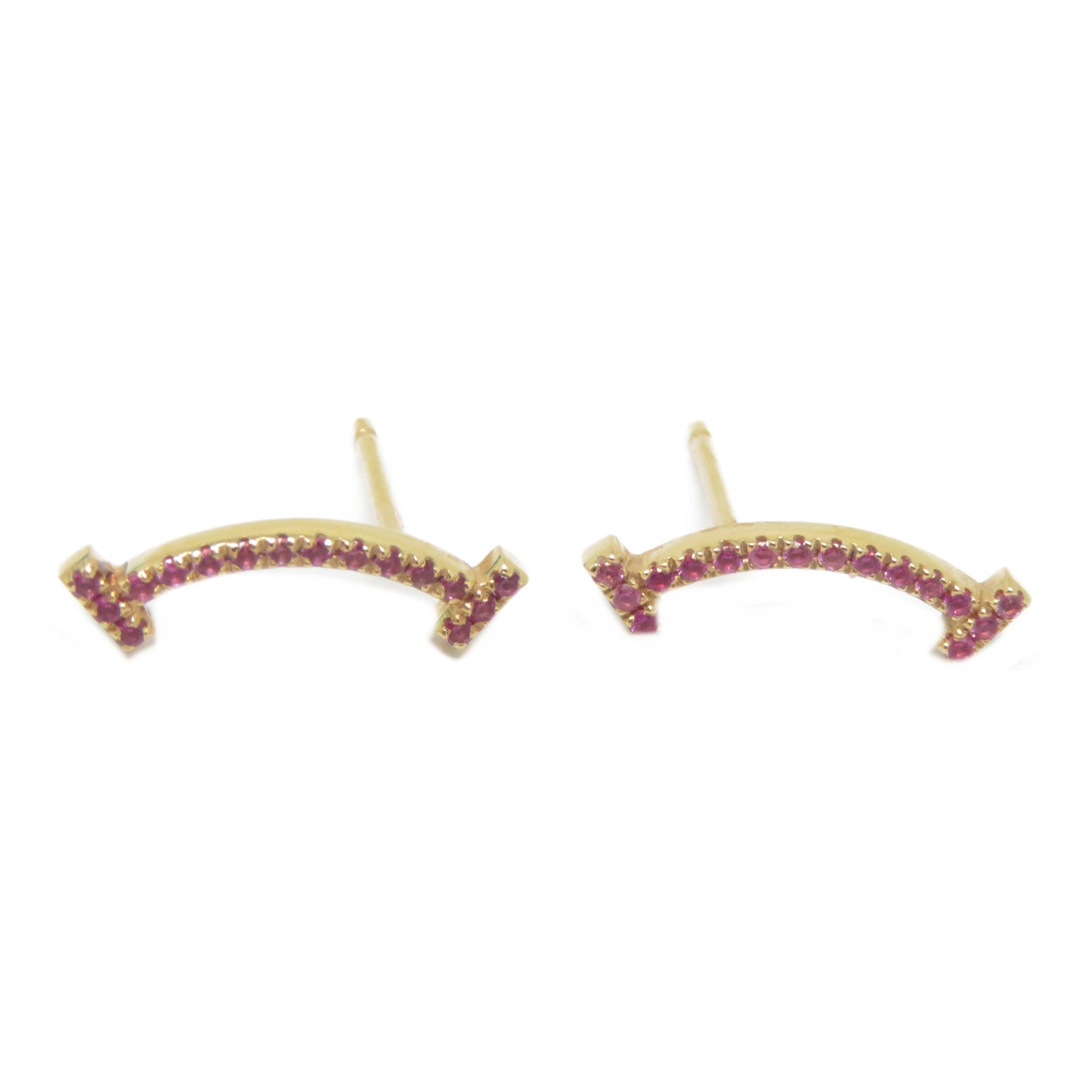 TIFFANY＆CO 【激減優惠】18K玫瑰金Smile Earrings藍寶耳環粉紅色