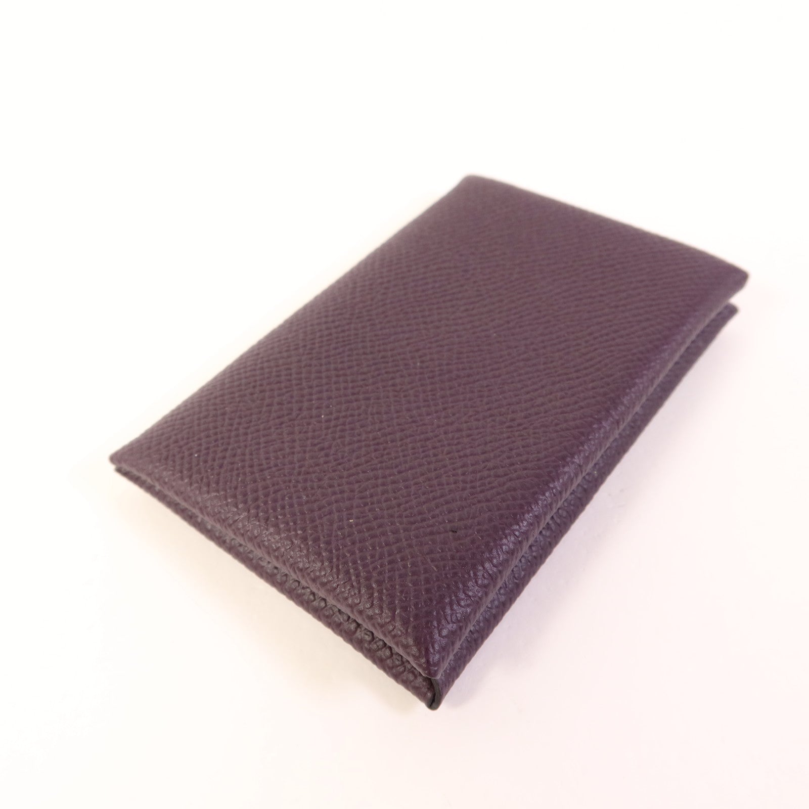 HERMES Epsom皮革Calvi卡片套Purple
