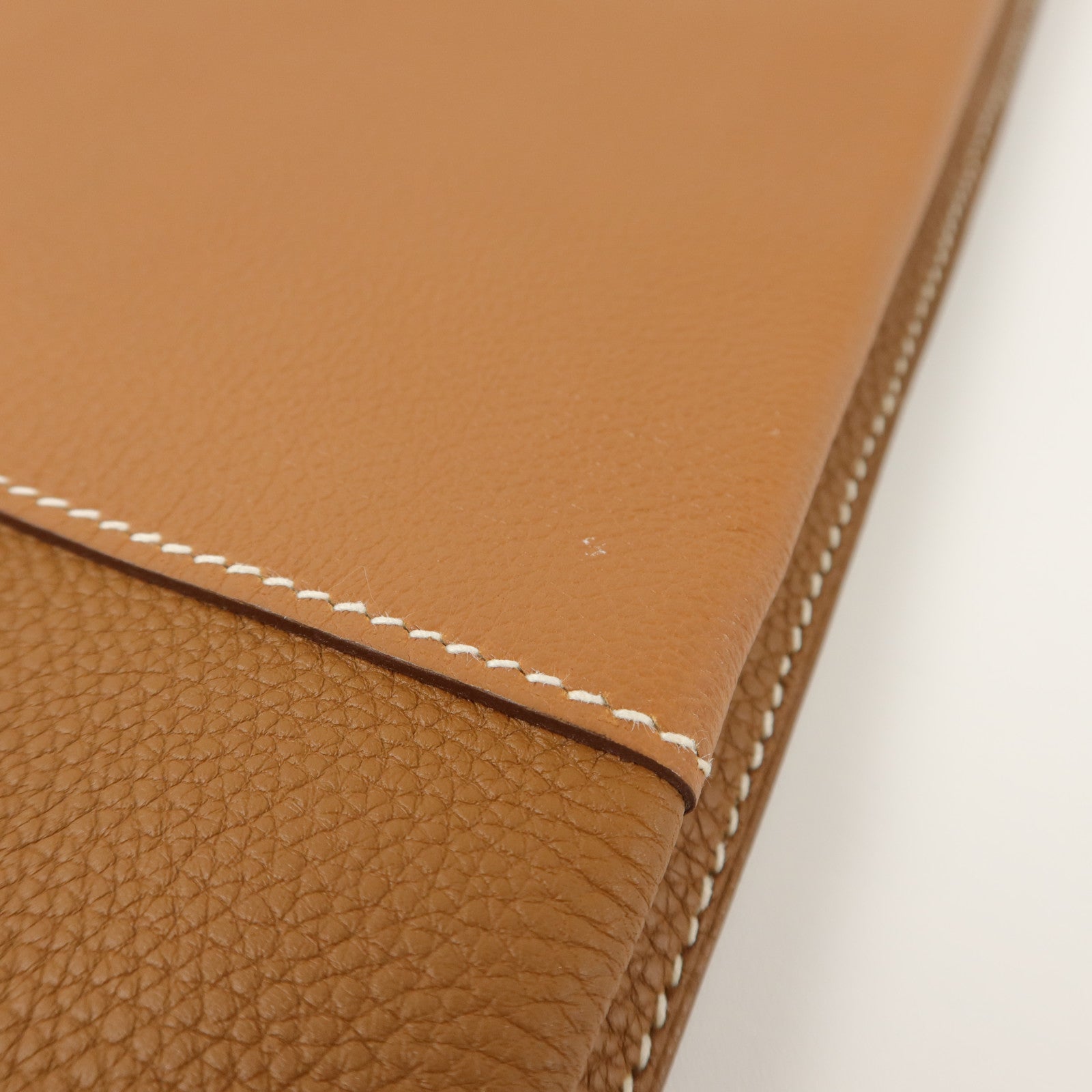 HERMES Togo/Evercolor皮革Manhattan Duo 35手拿包Gold