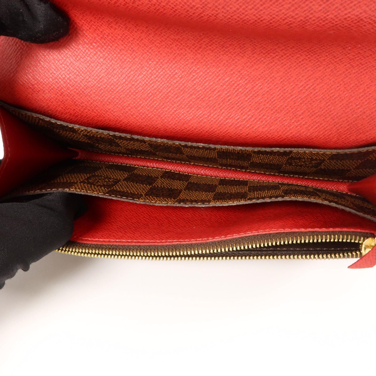 LOUIS VUITTON Damier Portefeuille Emilie Long Wallet金扣長錢包