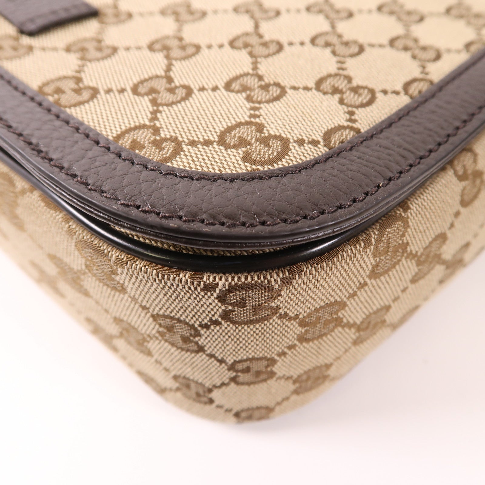 GUCCI 帆布Shoulder Bag銀扣肩背袋