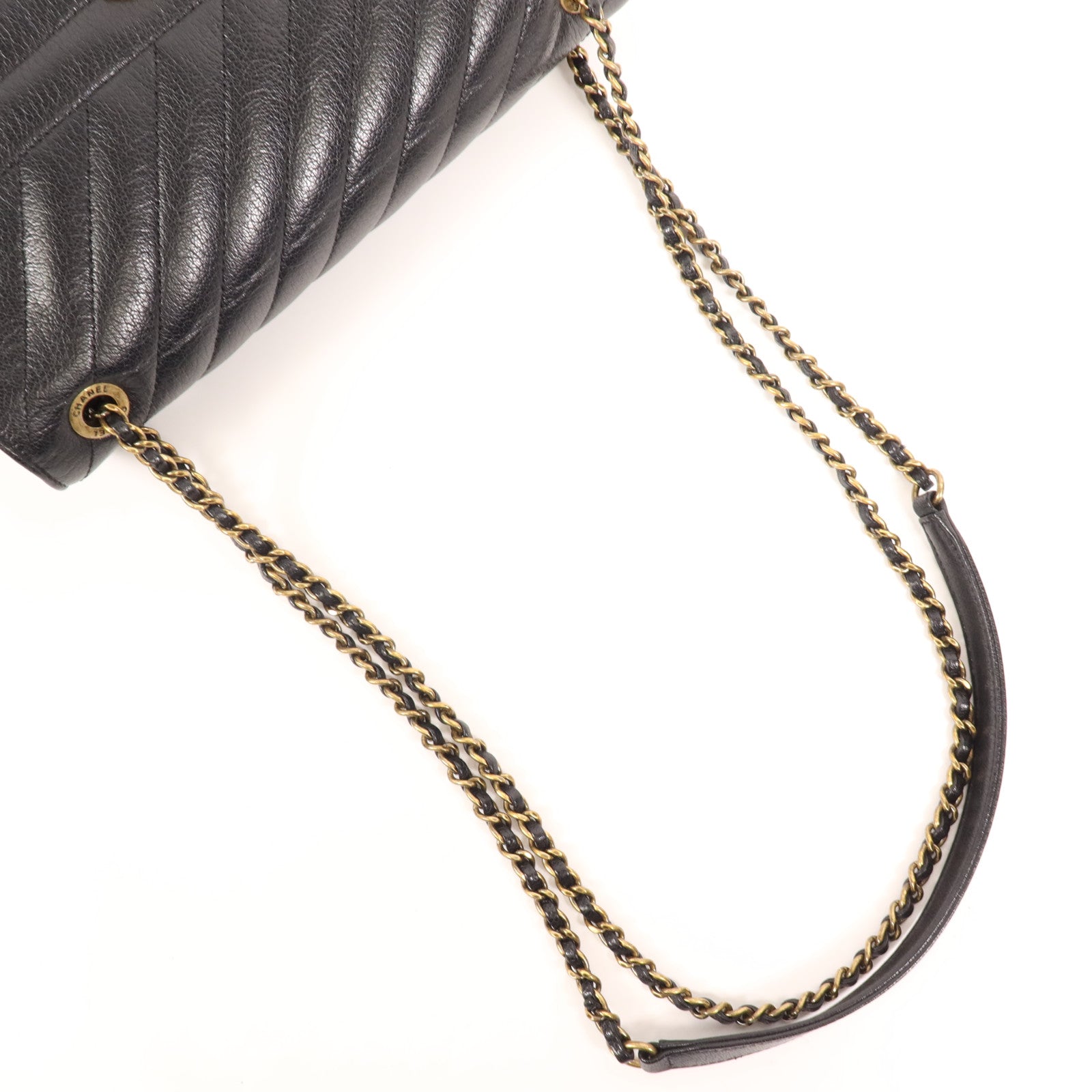 CHANEL 牛皮皮革Coco Mark Quilted Flap金扣鏈帶肩背袋