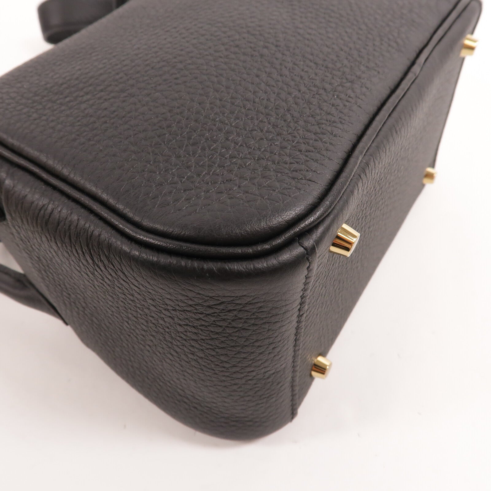HERMES Clemence皮革Mini Lindy手挽肩背兩用袋Noir