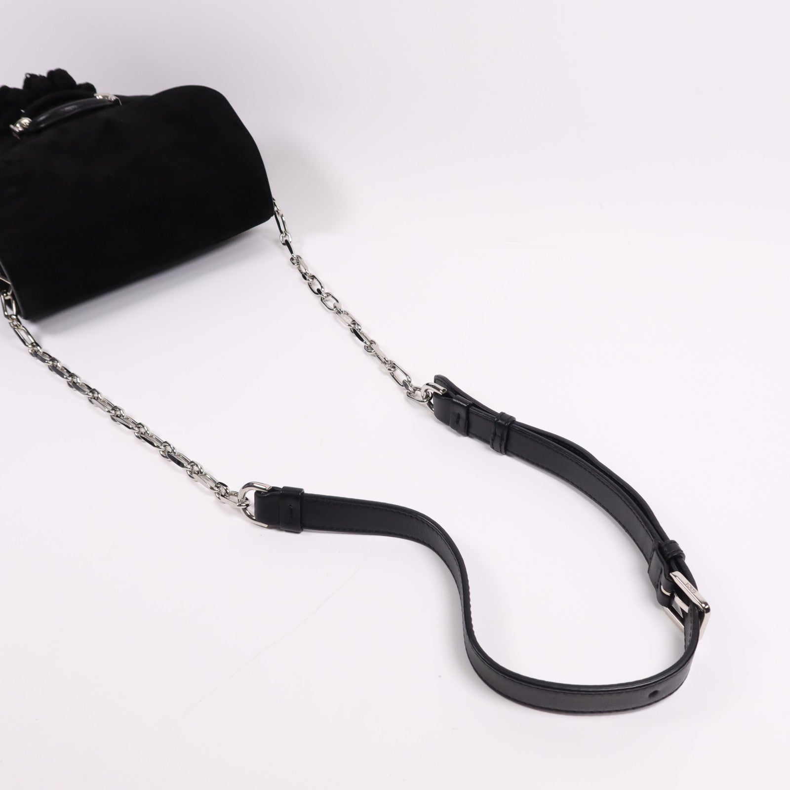 TOD'S 麂皮皮革T-Ring銀扣肩背袋