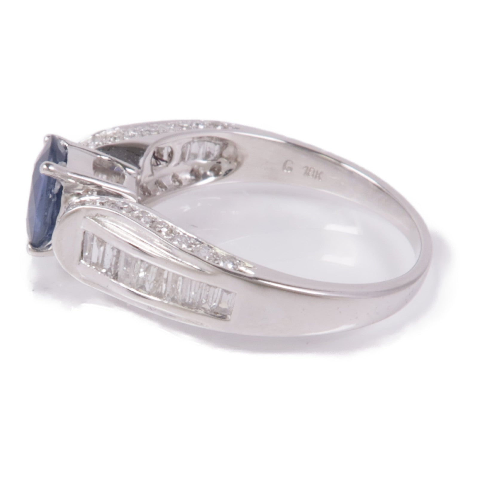 JEWELRY 【激減優惠】18K白金Sapphire/Diamond Ring藍寶石/鑽石戒指US#6.25