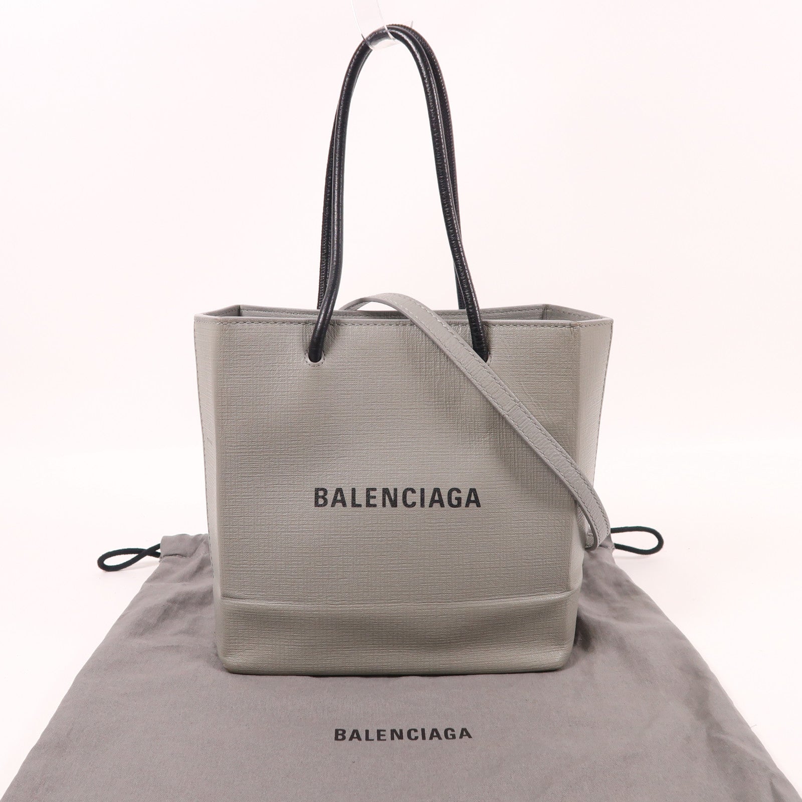 BALENCIAGA 牛皮皮革2 Way Shoulder銀扣手挽肩背兩用袋