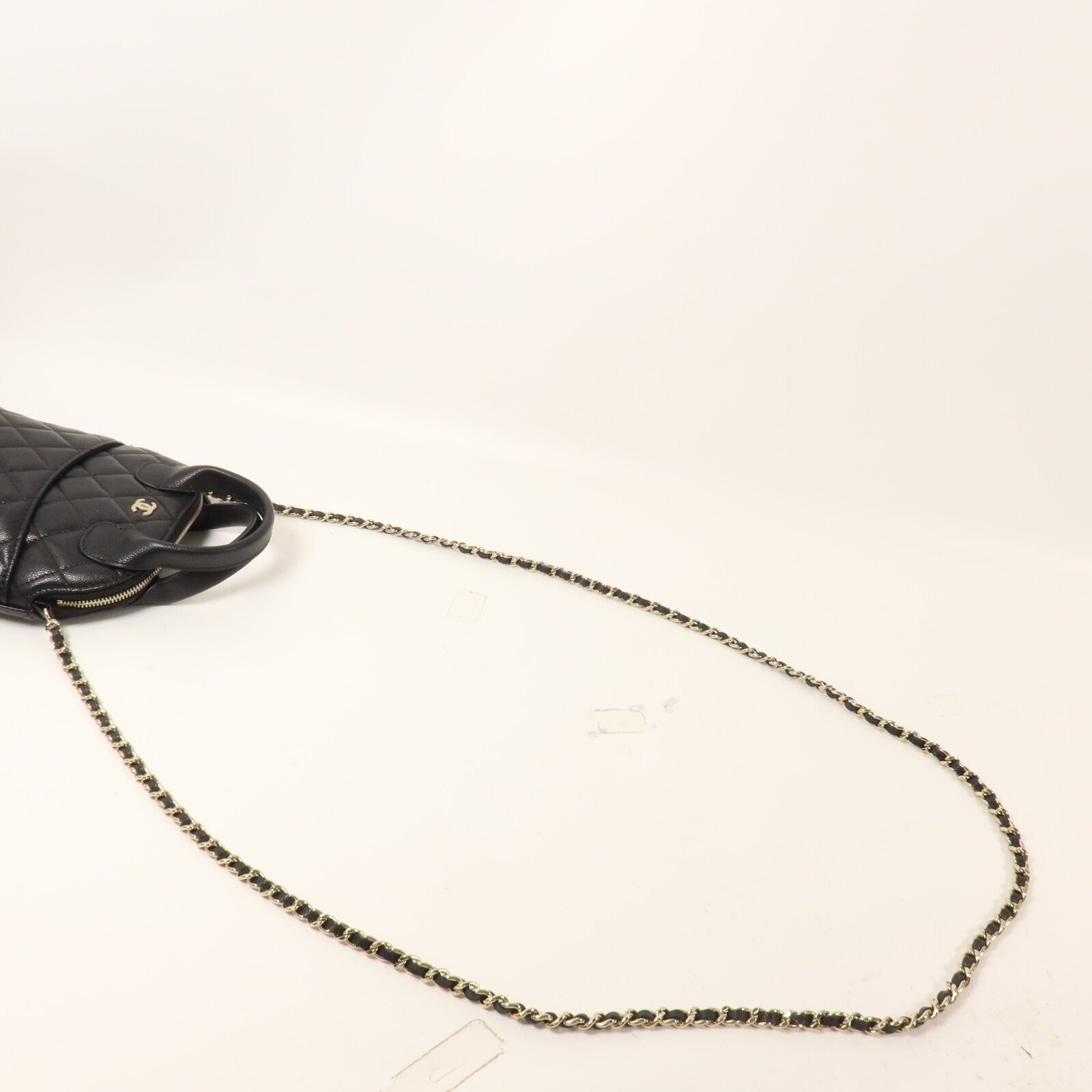 CHANEL 牛皮皮革Top Handle Clutch Bag鏈帶手挽肩背兩用袋