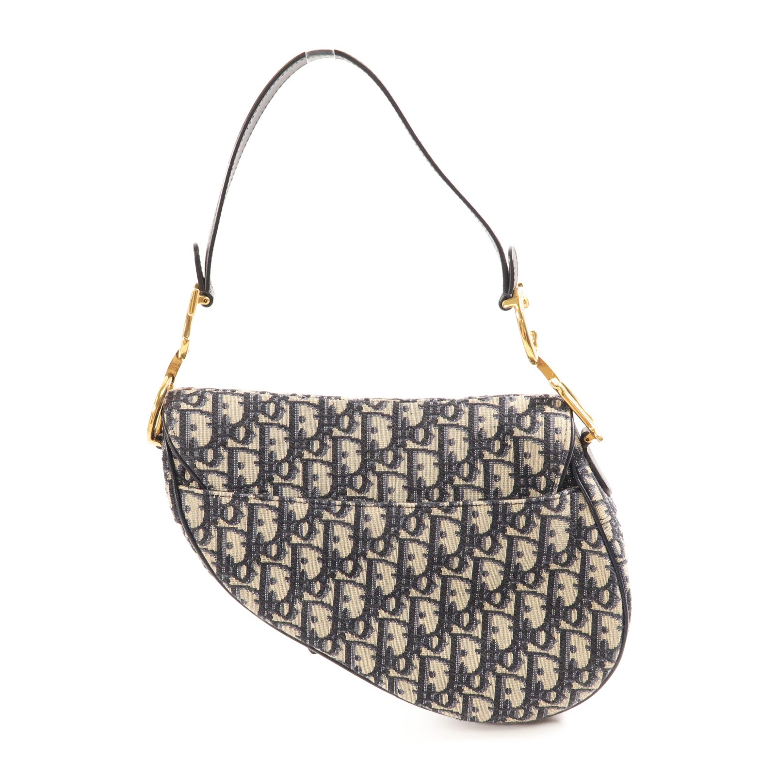 Dior CD GHW Saddle Bag Handbag Canvas M0446 Blue