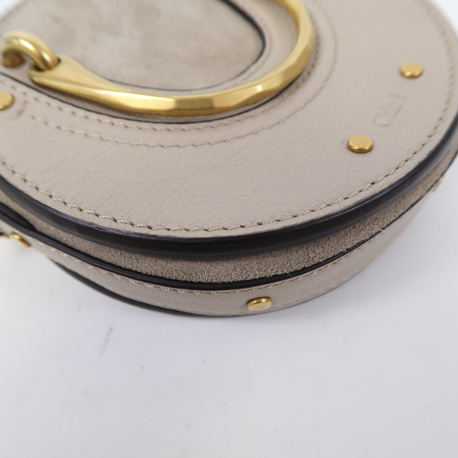Chloe 牛皮皮革Mini Pixie Deals金扣鏈帶肩背袋灰色