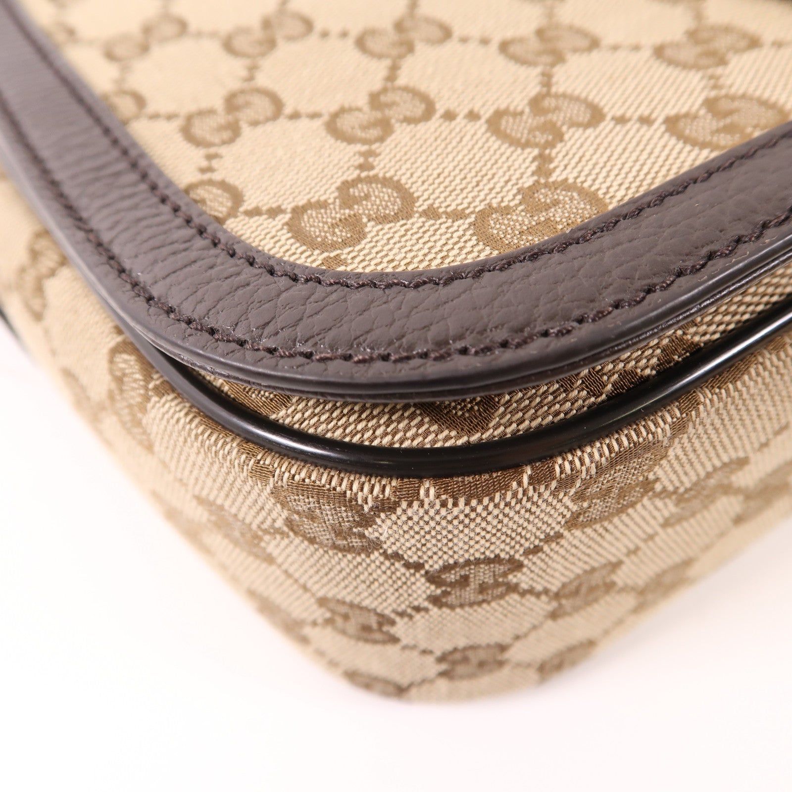GUCCI 帆布Shoulder Bag銀扣肩背袋