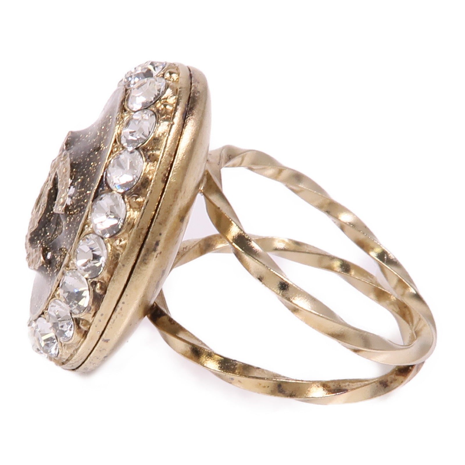 CHANEL CC Ring Accessories Metal US#6.25 Gold
