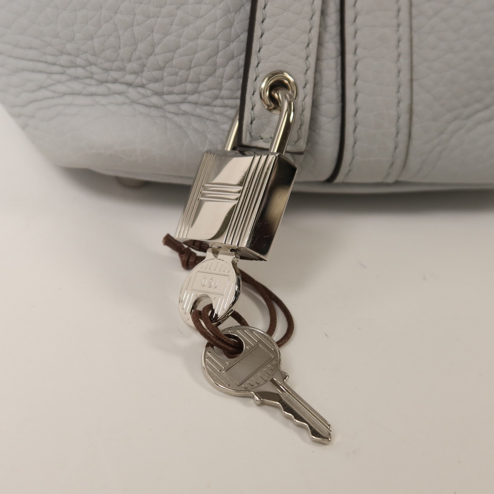 HERMES Clemence皮革Picotin PM銀扣手挽袋Bleu Pale