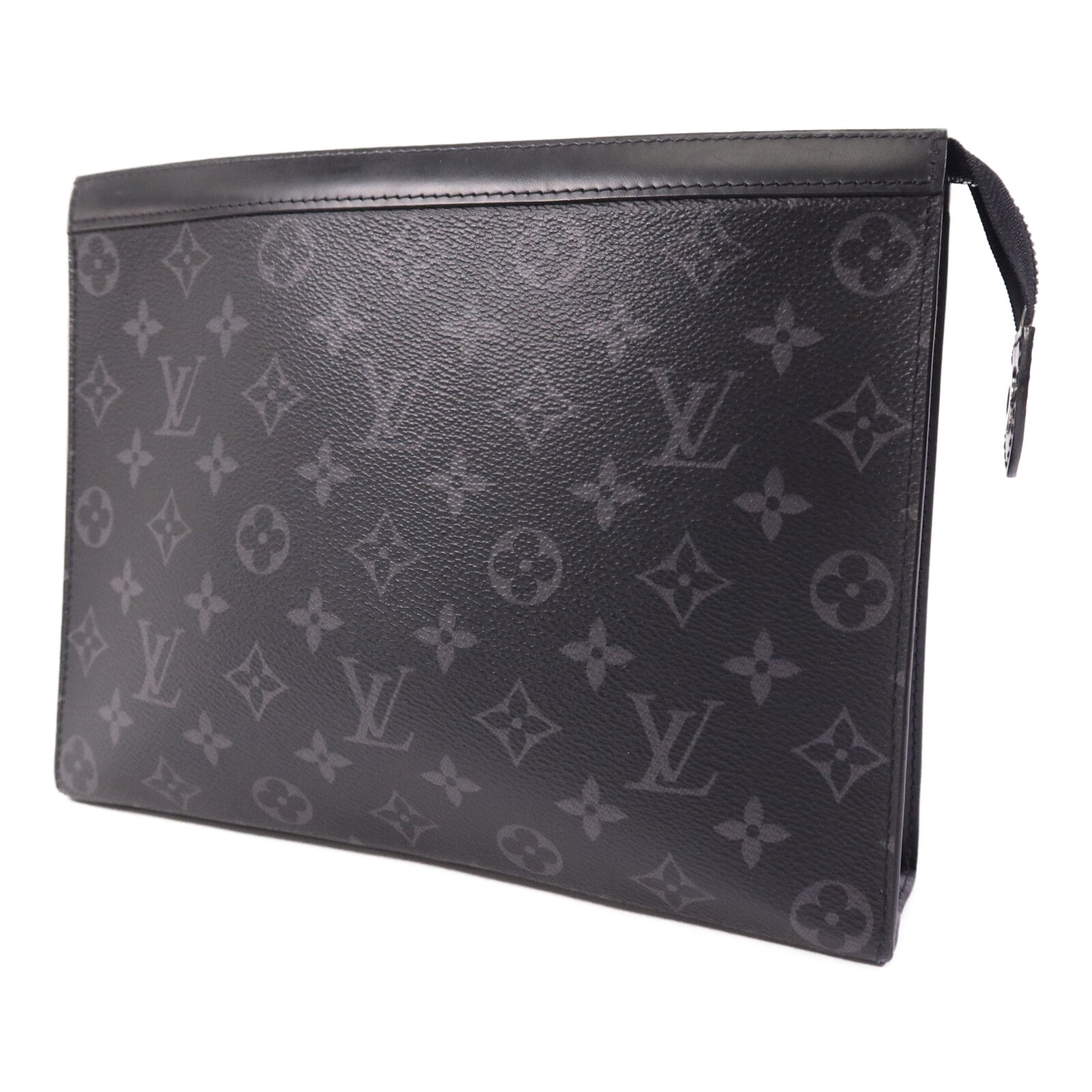LOUIS VUITTON Monogram Eclipse Pochette Voyage MM銀扣手拿包