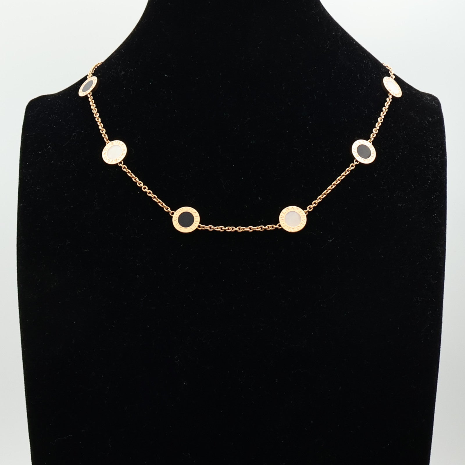 BVLGARI 18K玫瑰金Bvlgari Necklace縞瑪瑙項鍊