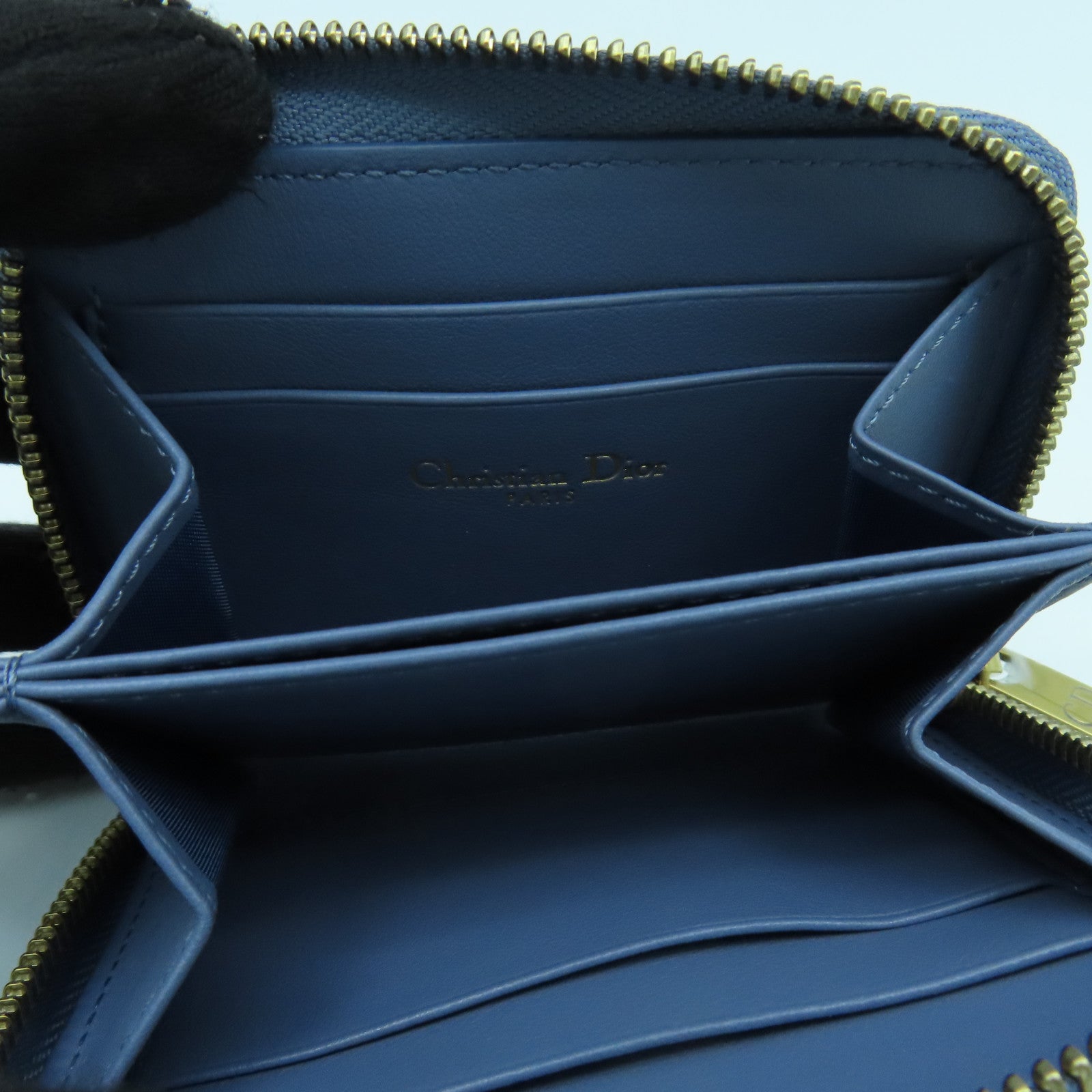 Dior 【激減優惠】羊皮皮革Card Case金扣卡片套藍色