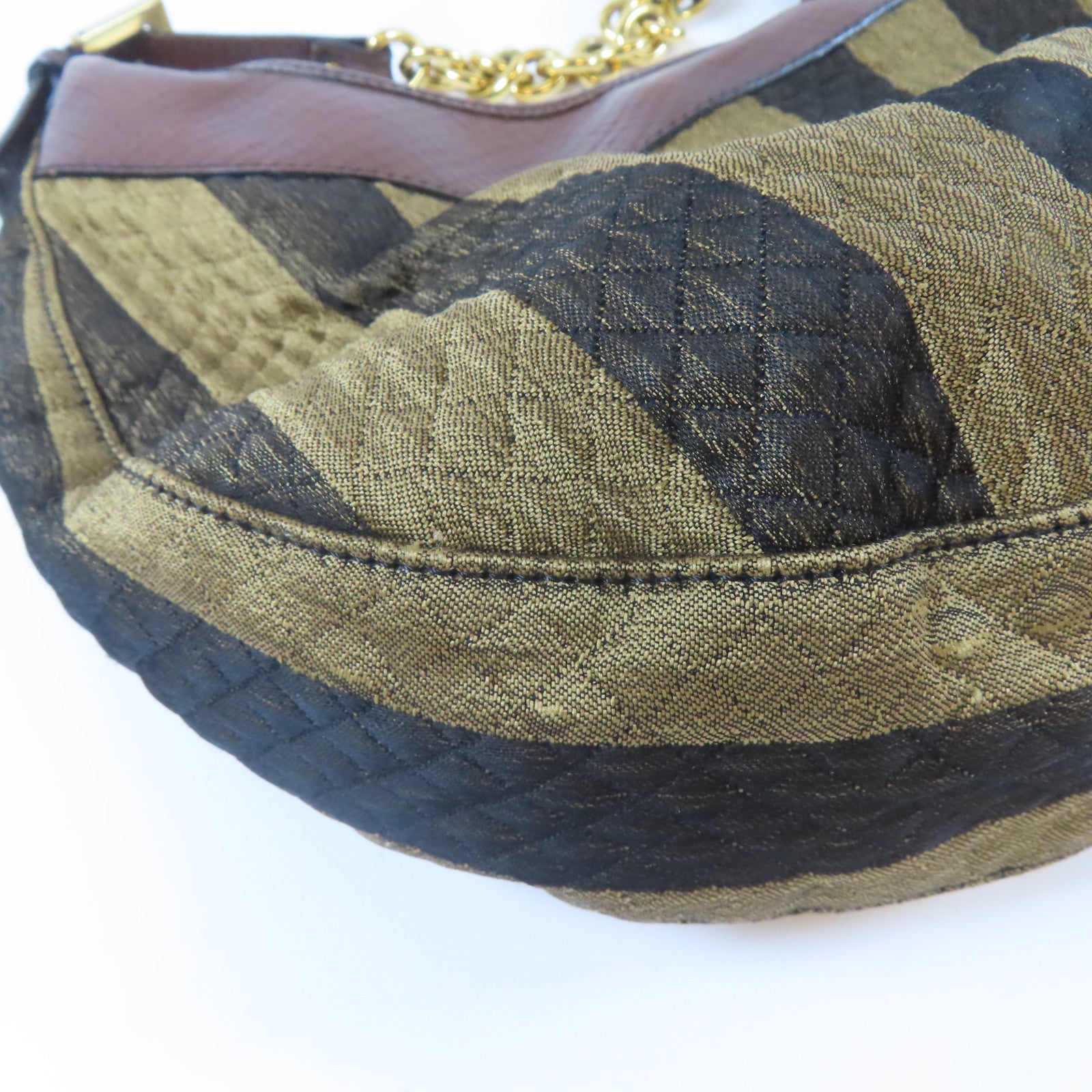 FENDI 帆布Shoulder Bag金扣肩背袋啡色