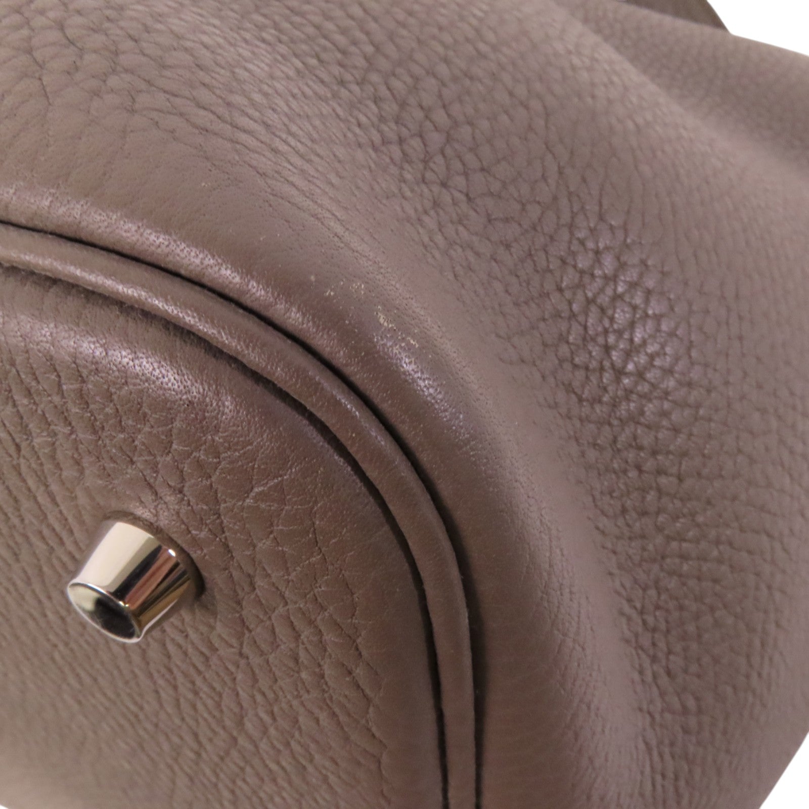 HERMES Clemence皮革Picotin MM銀扣手挽大