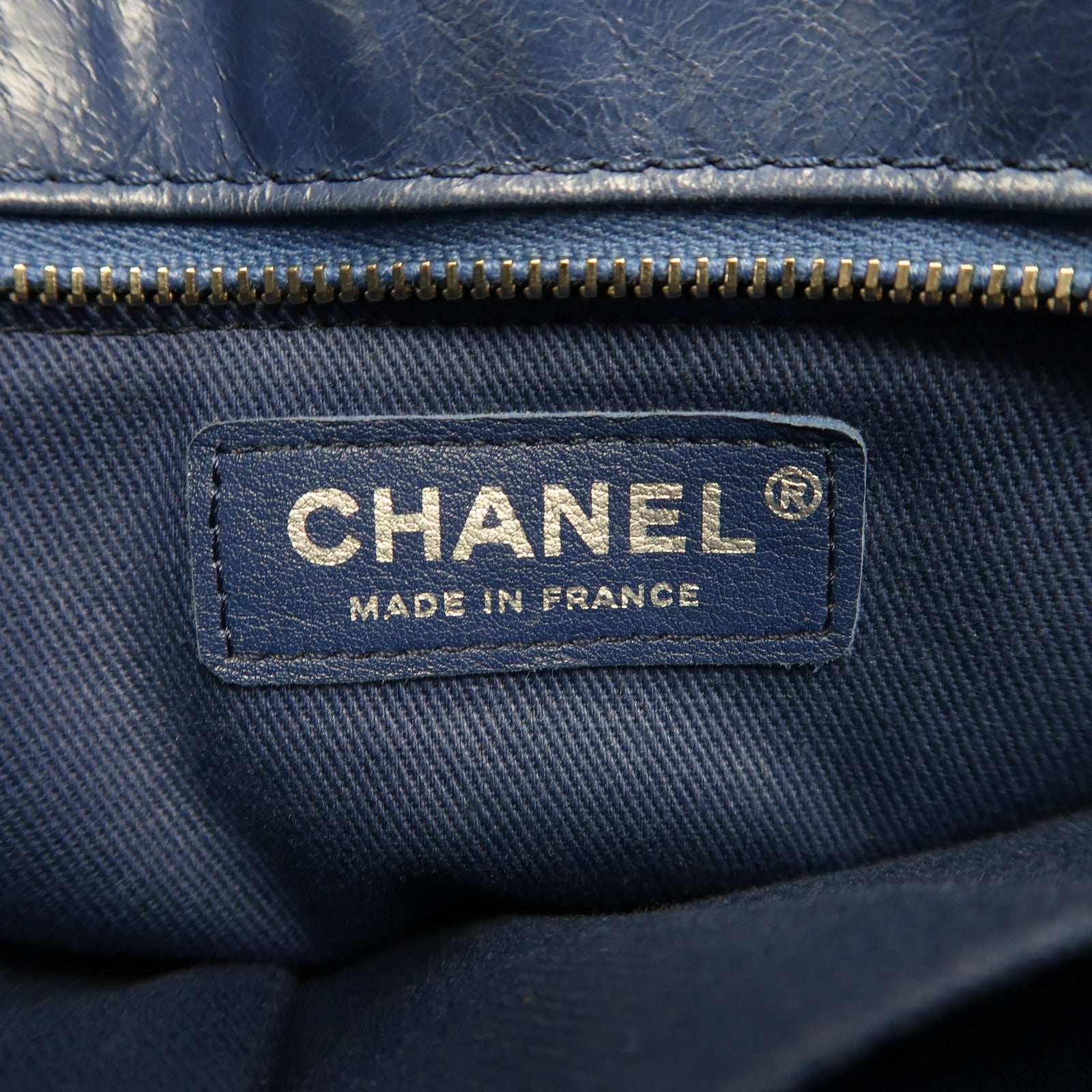 CHANEL 【激減優惠】菱格牛皮皮革Chain Shoulder銀扣鏈帶肩背袋藍色