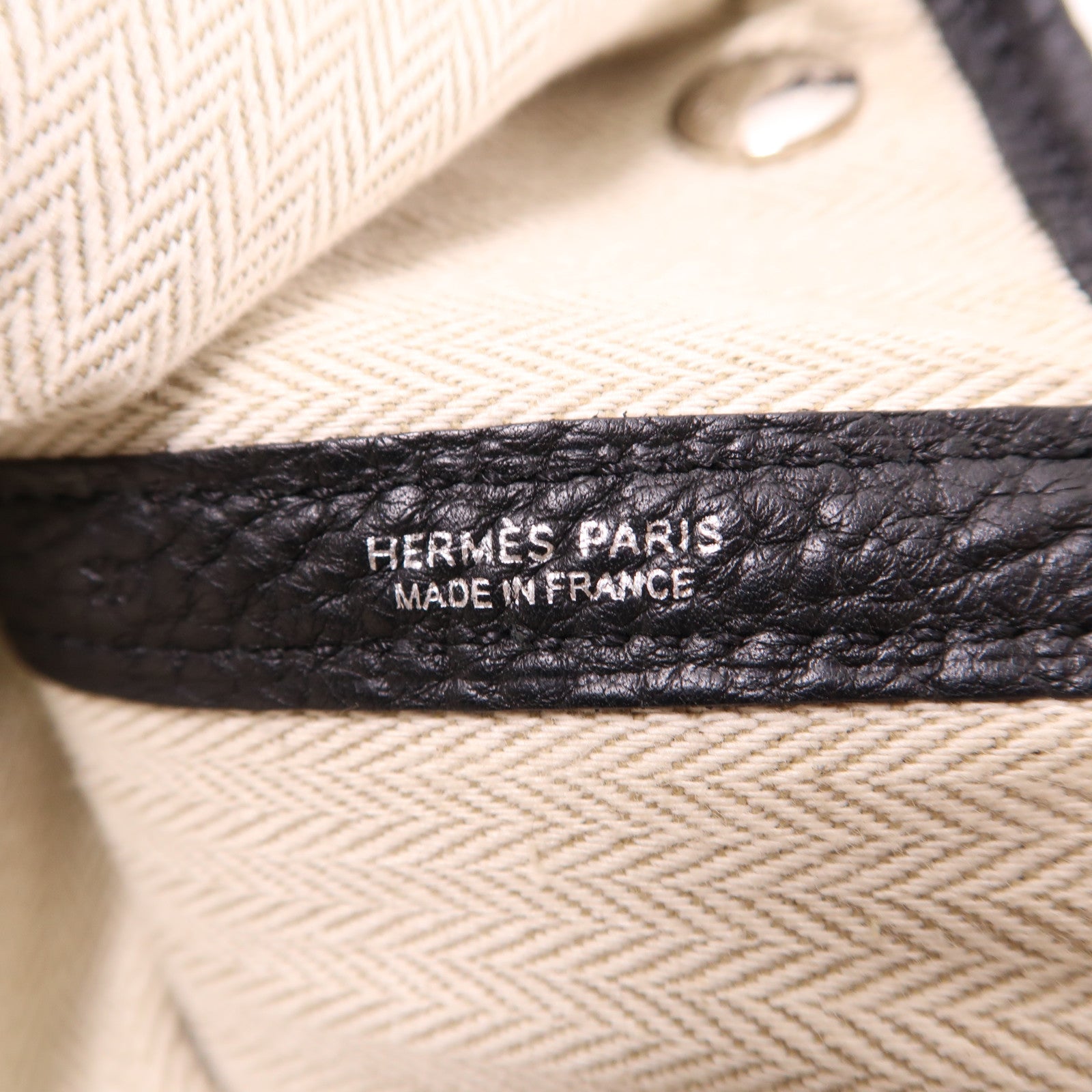 HERMES Negonda皮革GardenParty PM銀扣手挽袋黑色