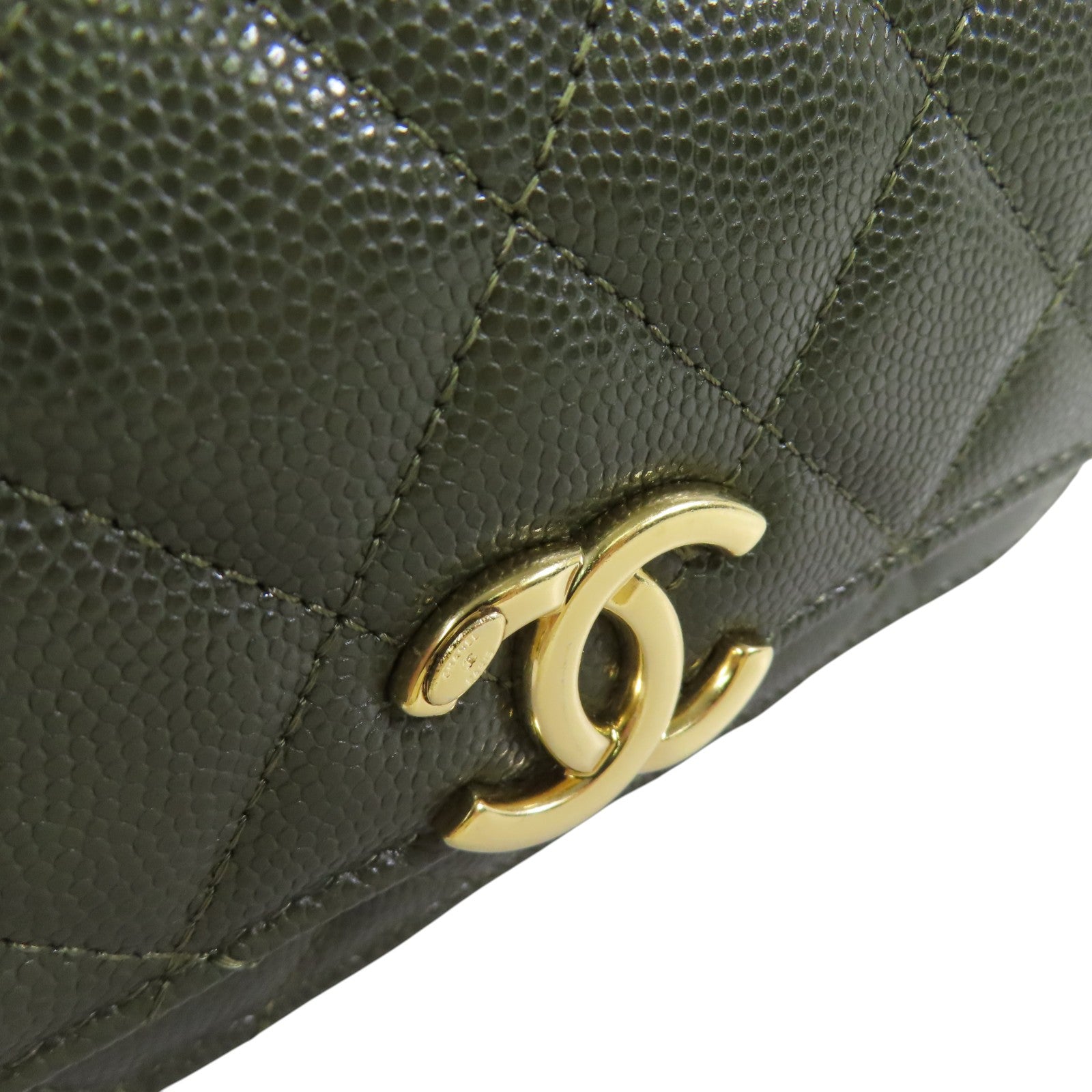 CHANEL 牛皮皮革Coco First WOC金扣鏈帶肩背袋