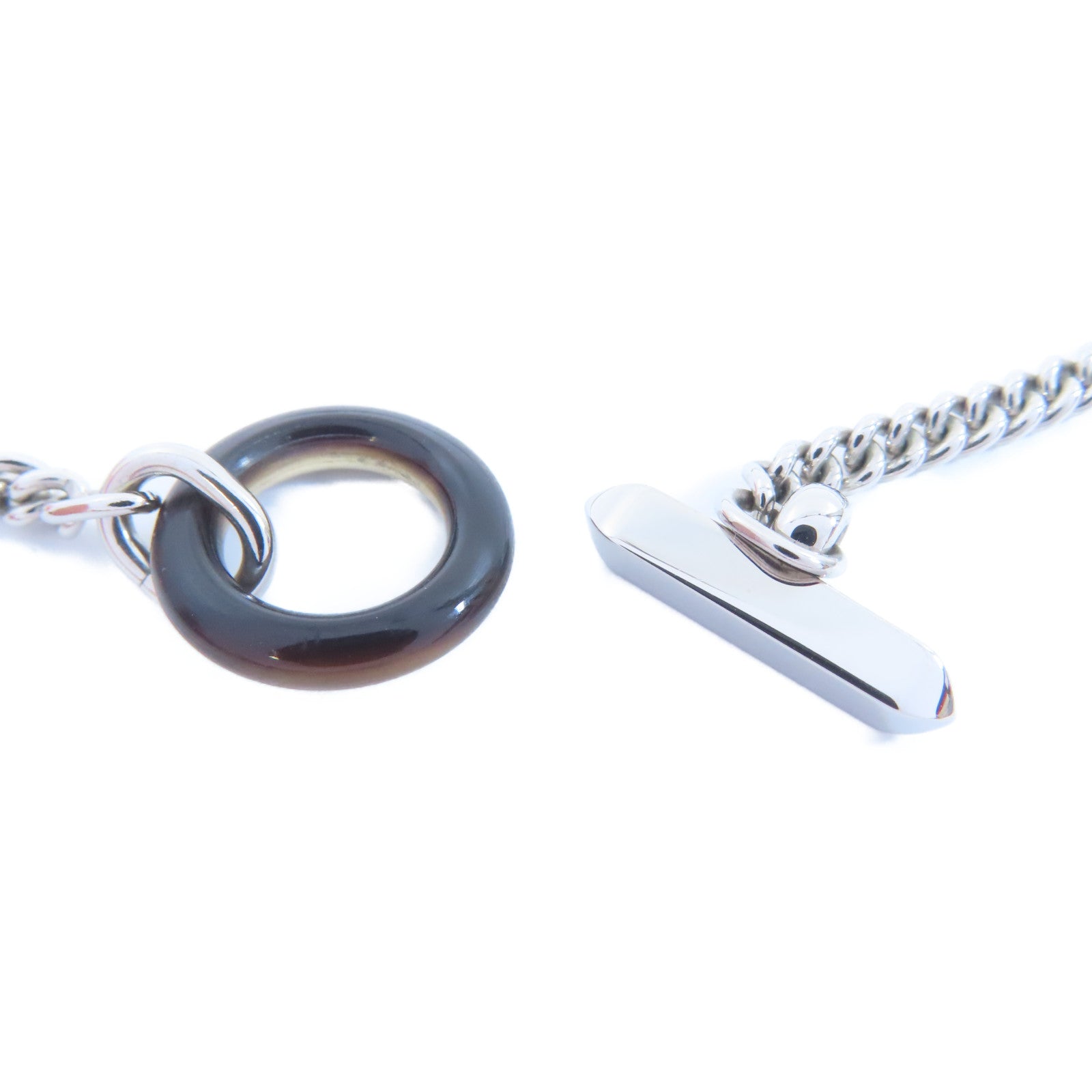 HERMES 金屬Destrier Necklace項鍊銀色
