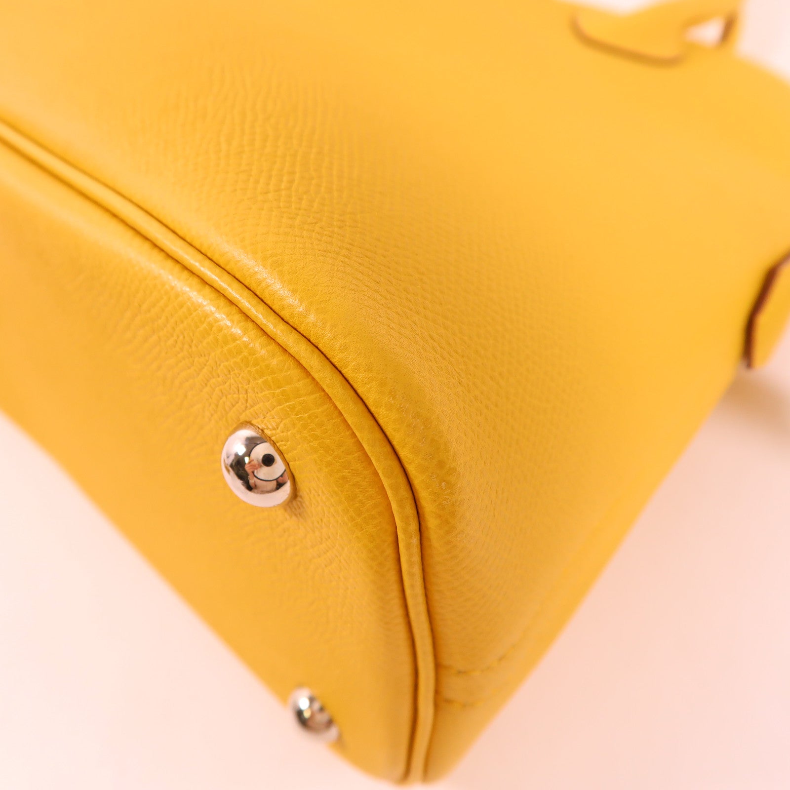 HERMES Epsom皮革Bolide 31銀扣手挽袋Jaune Ambre