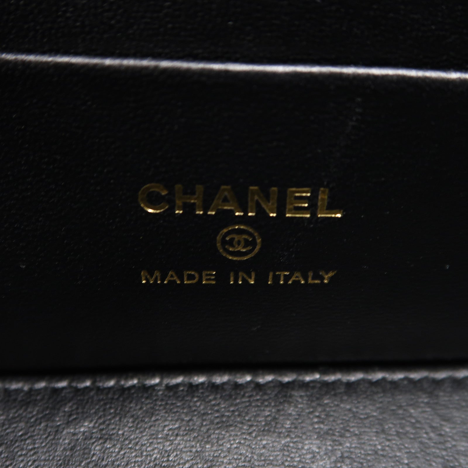 CHANEL 菱格羊皮皮革Vanity Case金扣手挽肩背兩用袋黑色