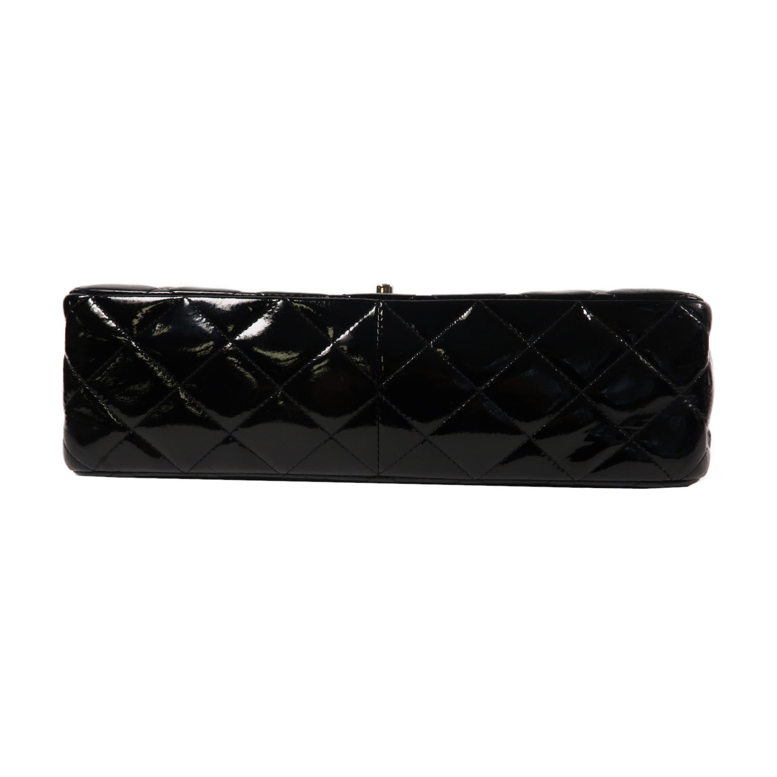 CHANEL 【激減優惠】菱格漆皮皮革Chain Shoulder銀扣鏈帶肩背袋黑色