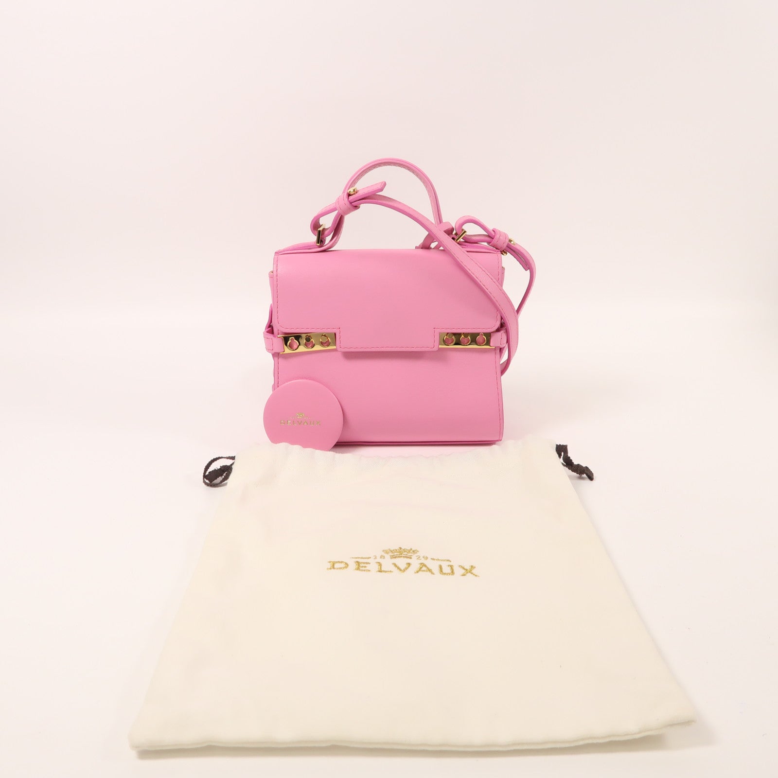 SELECTION 牛皮皮革Tempete金扣手挽肩背兩用袋