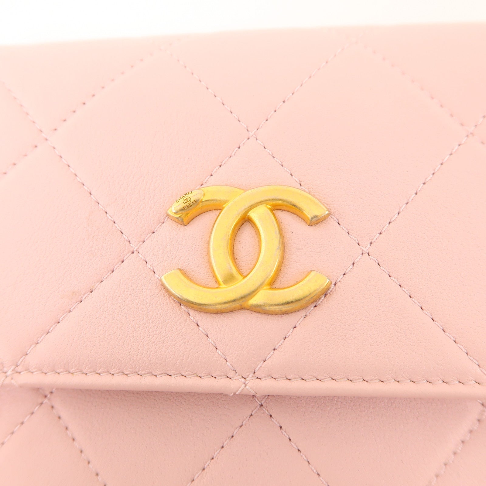 CHANEL 羊皮皮革Chain Shoulder金扣鏈帶肩背袋