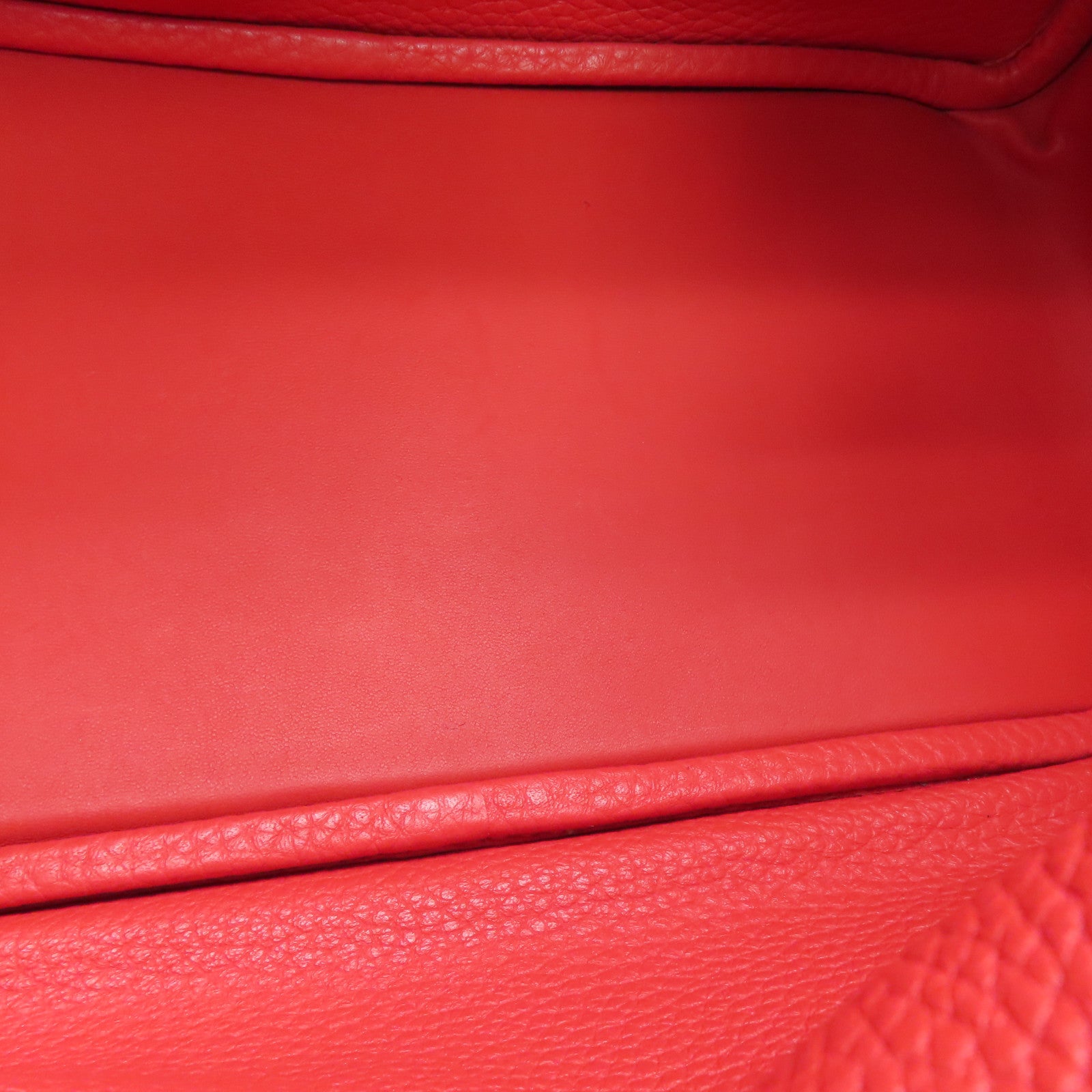 HERMES Clemence皮革Lindy 30银扣肩背袋红色