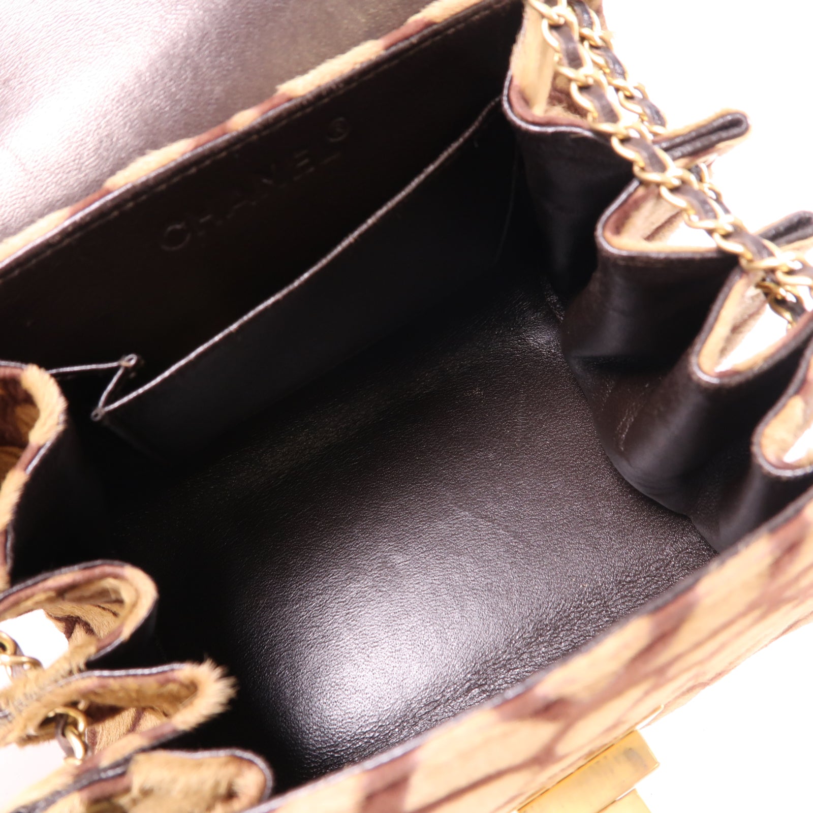 CHANEL 馬毛2.55金扣肩背袋棕色