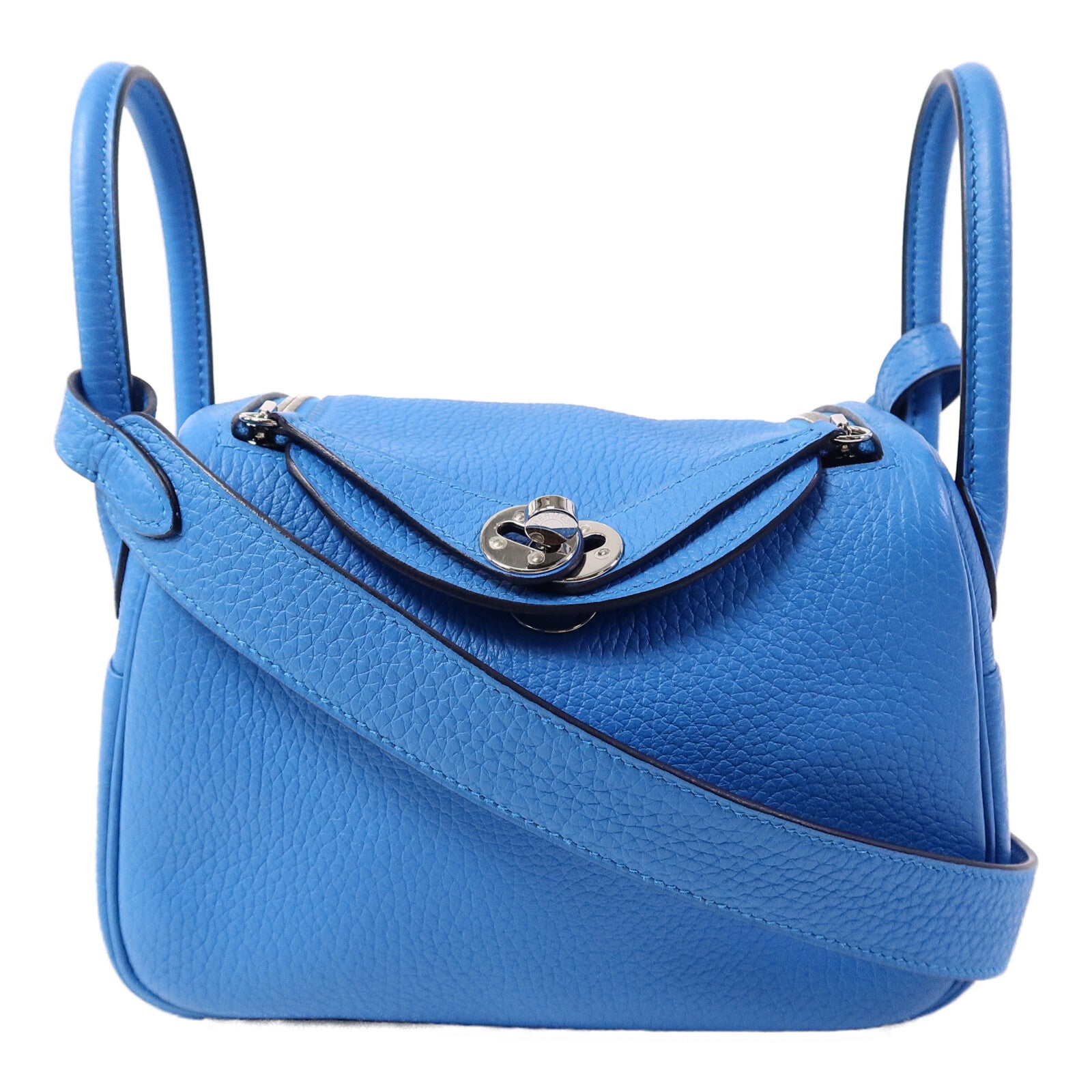 HERMES Clemence皮革Mini Lindy金扣手挽肩背兩用袋