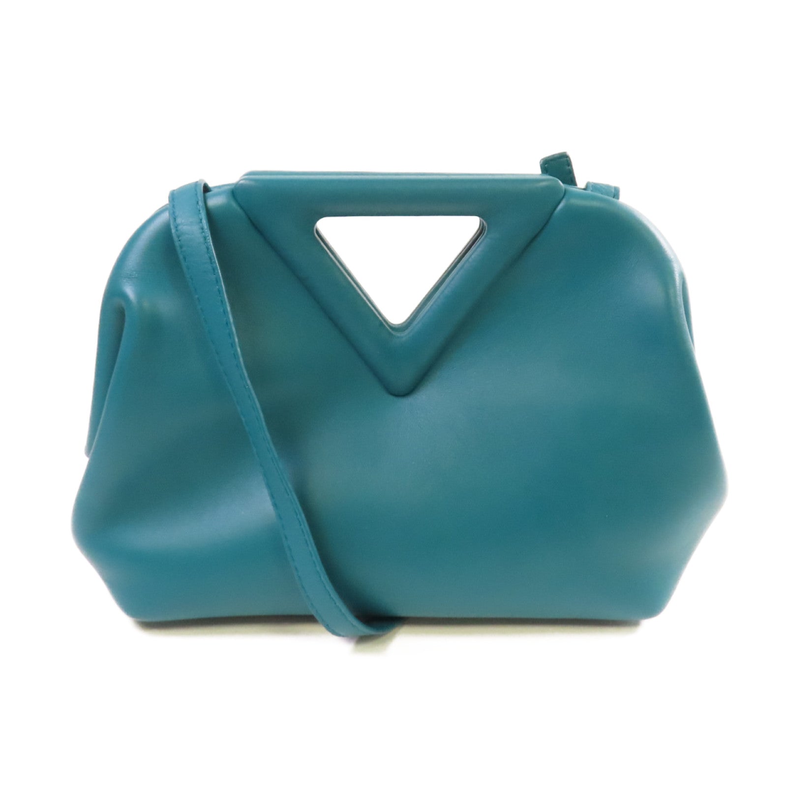 BOTTEGA VENETA 【激減優惠】牛皮皮革Point Shoulder Bag金扣肩背袋綠色