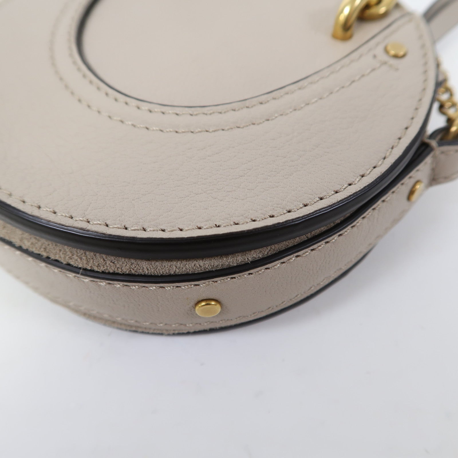 Chloe 牛皮皮革Mini Pixie Deals金扣鏈帶肩背袋灰色